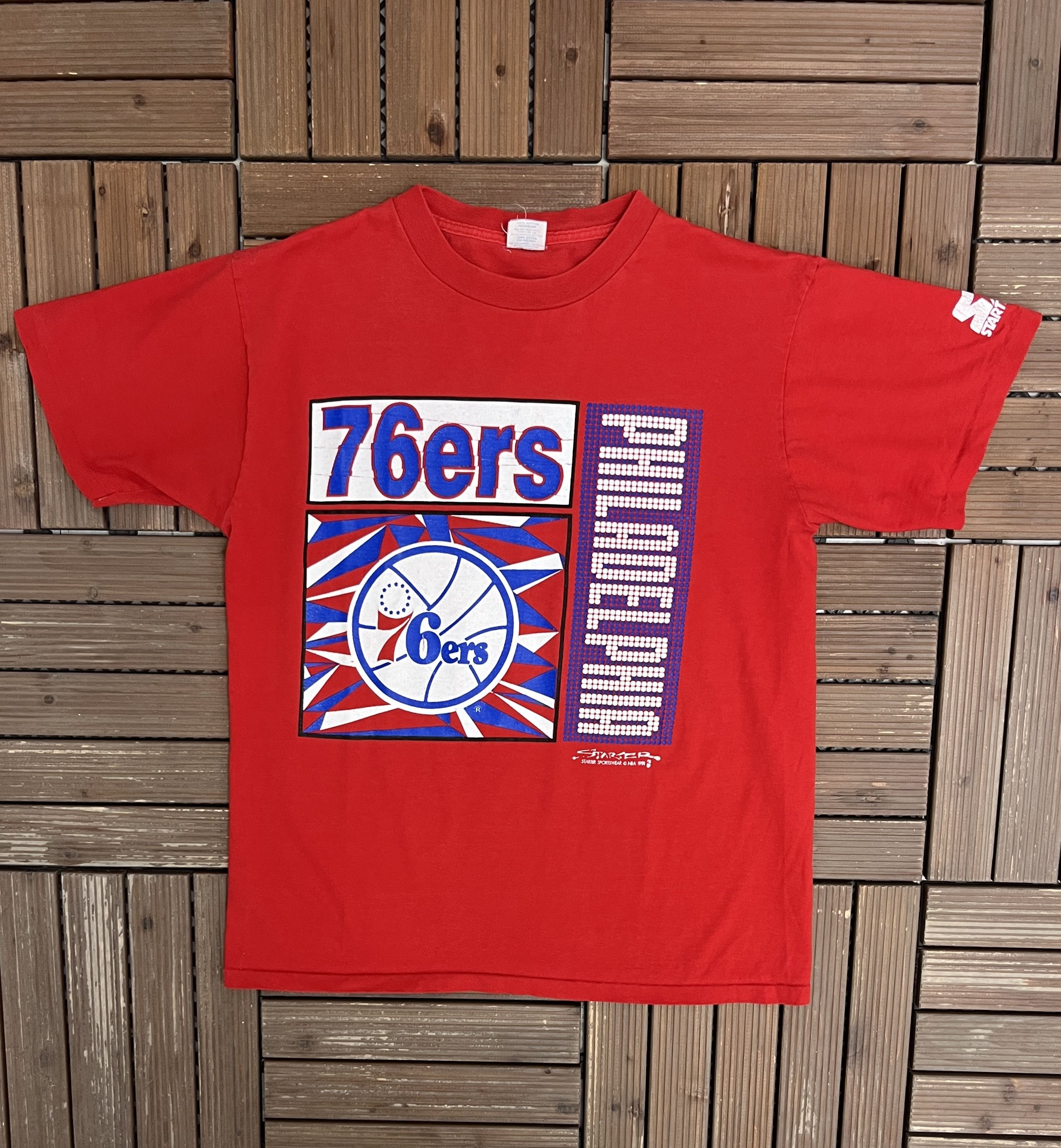 Starter × Vintage Philadelphia 76ers Vintage Red Starter T-Shirt Tee Size US L / EU 52-54 / 3 - 1 Thumbnail