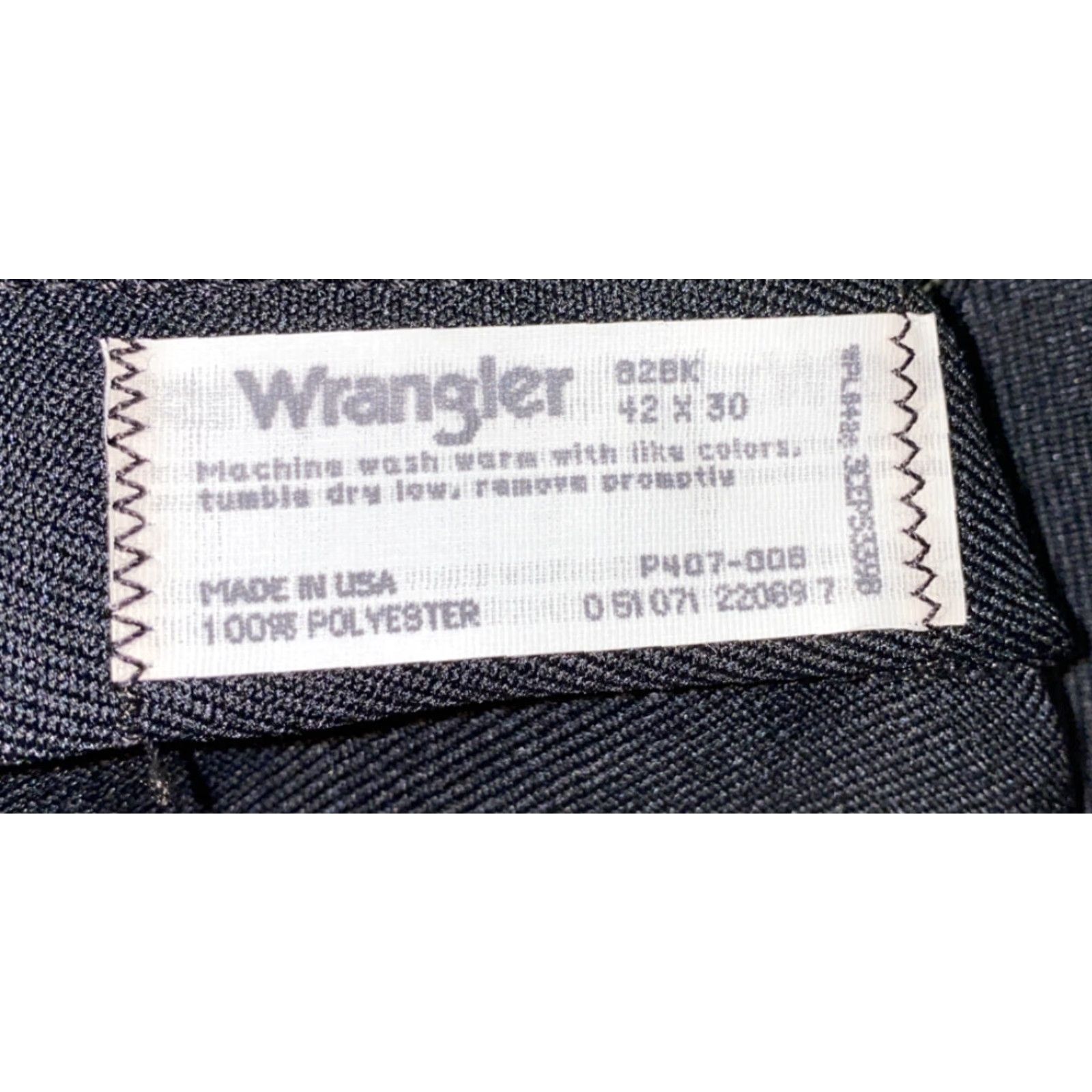 Wrangler WRANGLER Mens Black Stretch Regular Fit Pants 42 x 30 USA Made NWT VTG? Size US 42 / EU 58 - 6 Thumbnail