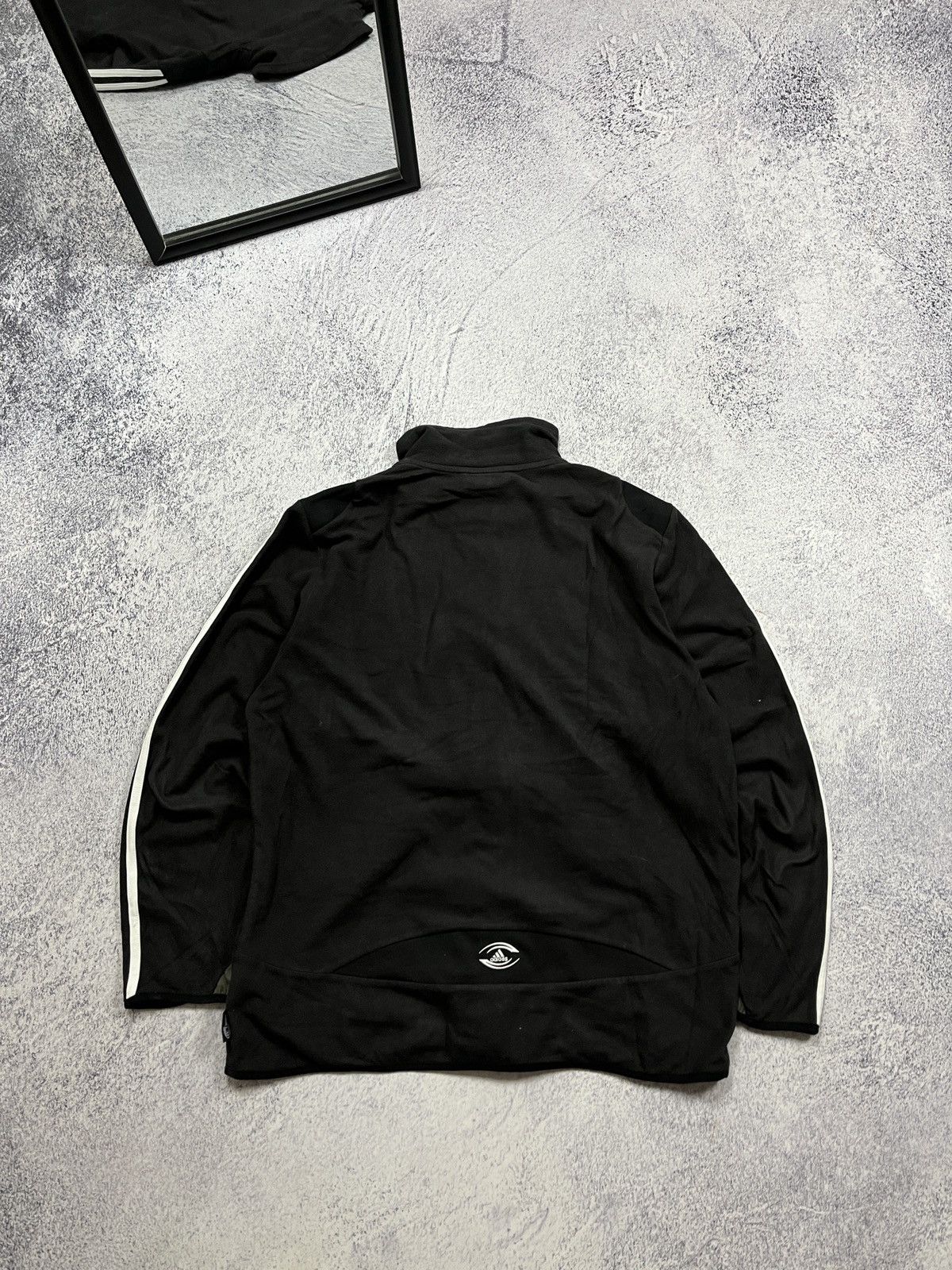 Adidas × Vintage Vintage 00s Adidas All Blacks Zip Fleece Jacket Sweater Rare Size US L / EU 52-54 / 3 - 11 Thumbnail