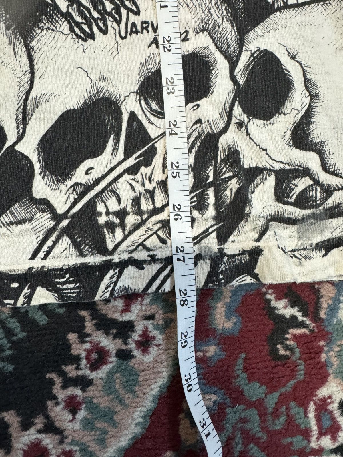 Vintage Vintsge AOP Skull Jarvis Ace 1992 Original Rare grunge shirt Size US L / EU 52-54 / 3 - 12 Thumbnail