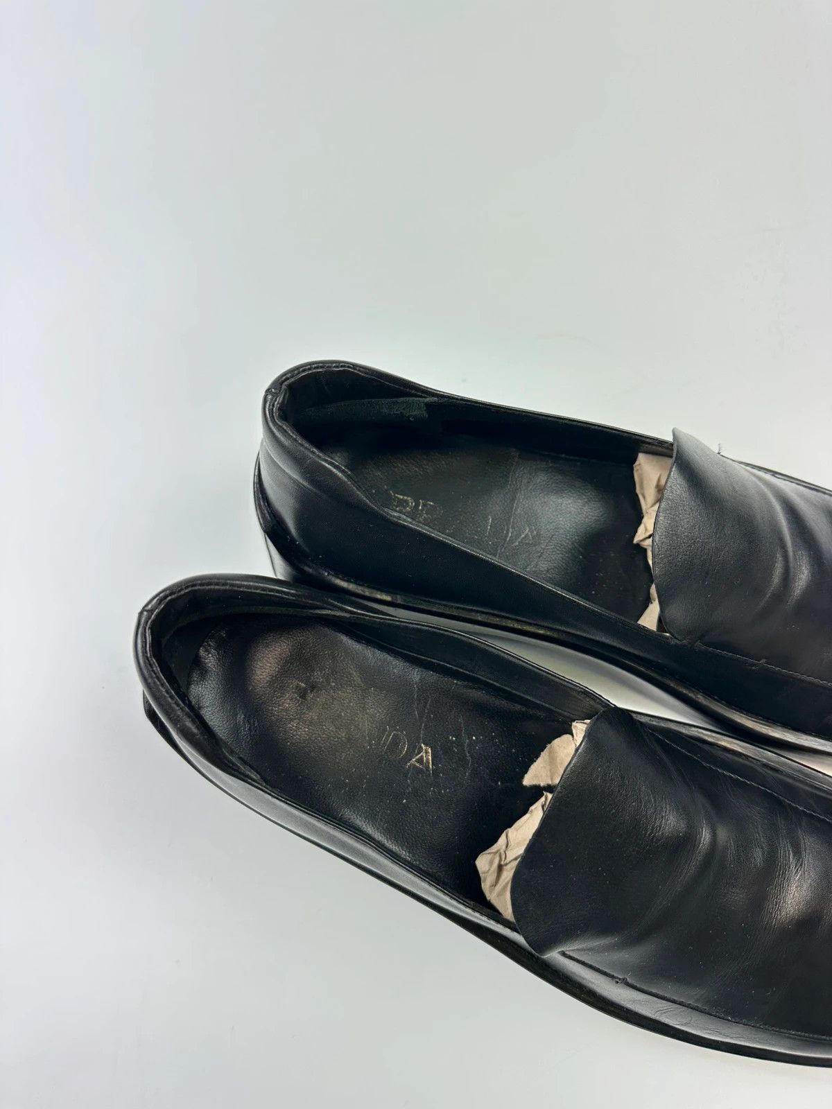 Prada Prada Milano SS1998 Black Leather Plateform Shoes Loafer Size US 8 / IT 38 - 10 Thumbnail