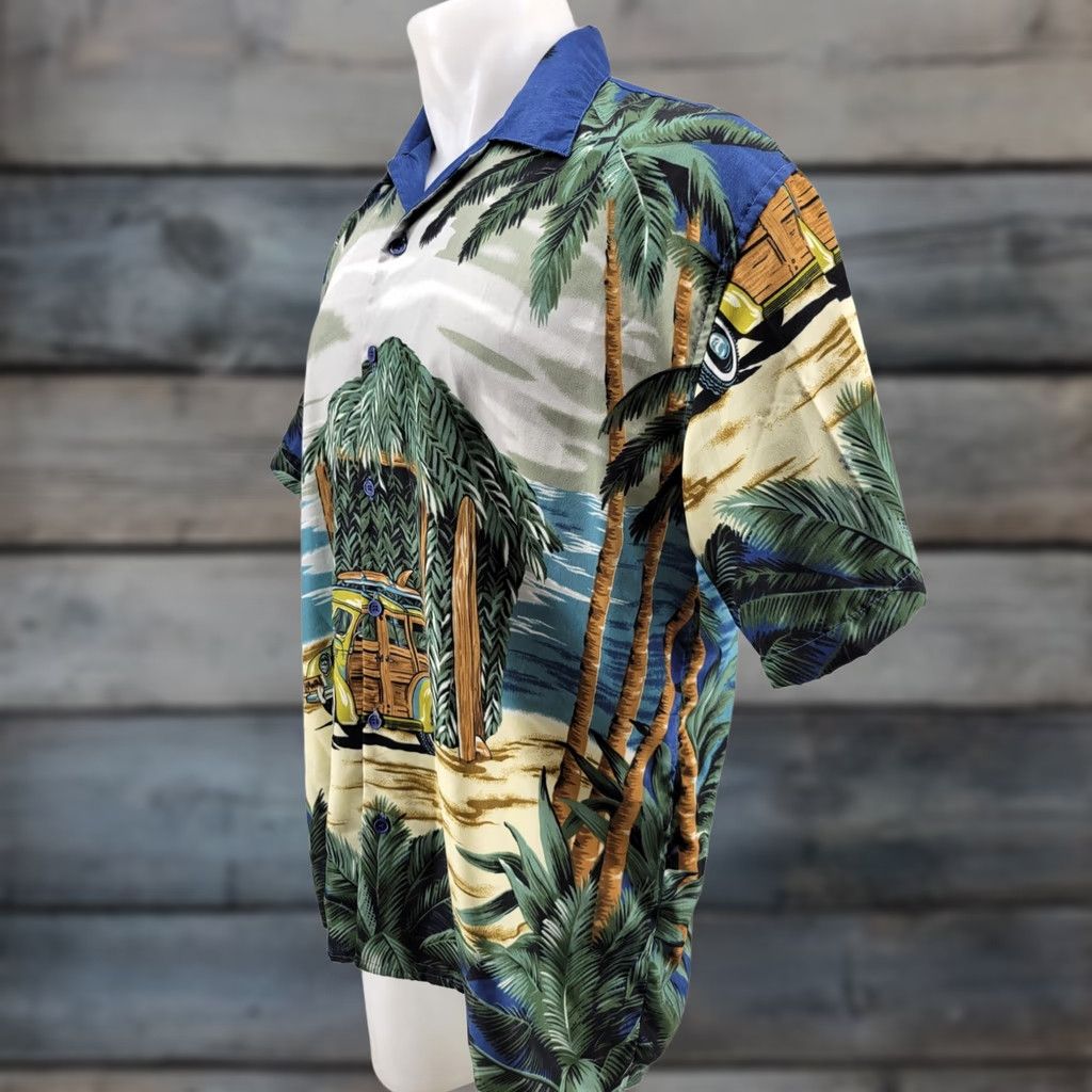 Vintage Ferugini Hawaii Surf Shirt Mens XL Woodie Palm Tree Beach Button-Up Hawaiian Party Casual Size US XL / EU 56 / 4 - 1 Thumbnail