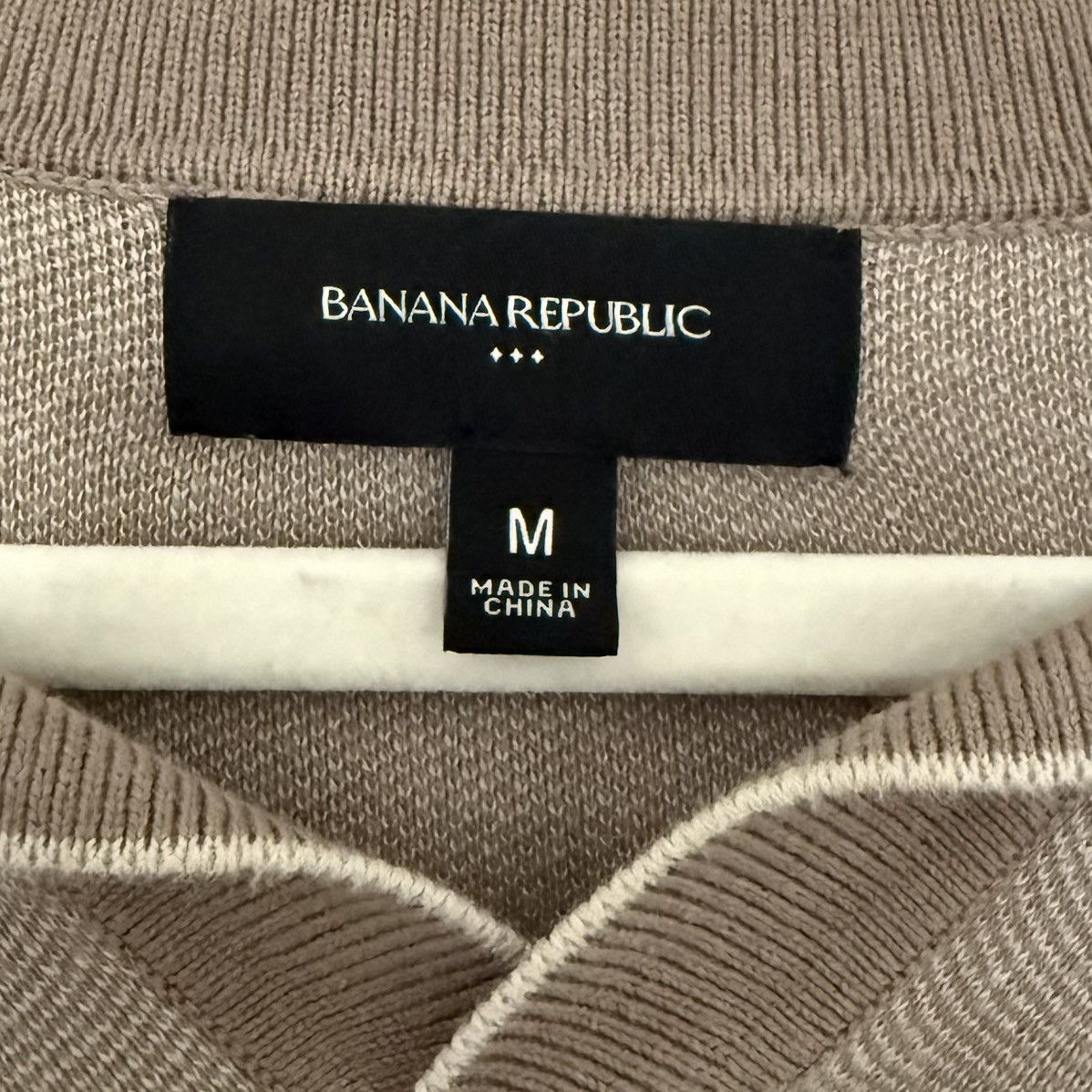 Banana Republic Banana Republic Beige/White Polo Size US M / EU 48-50 / 2 - 3 Thumbnail