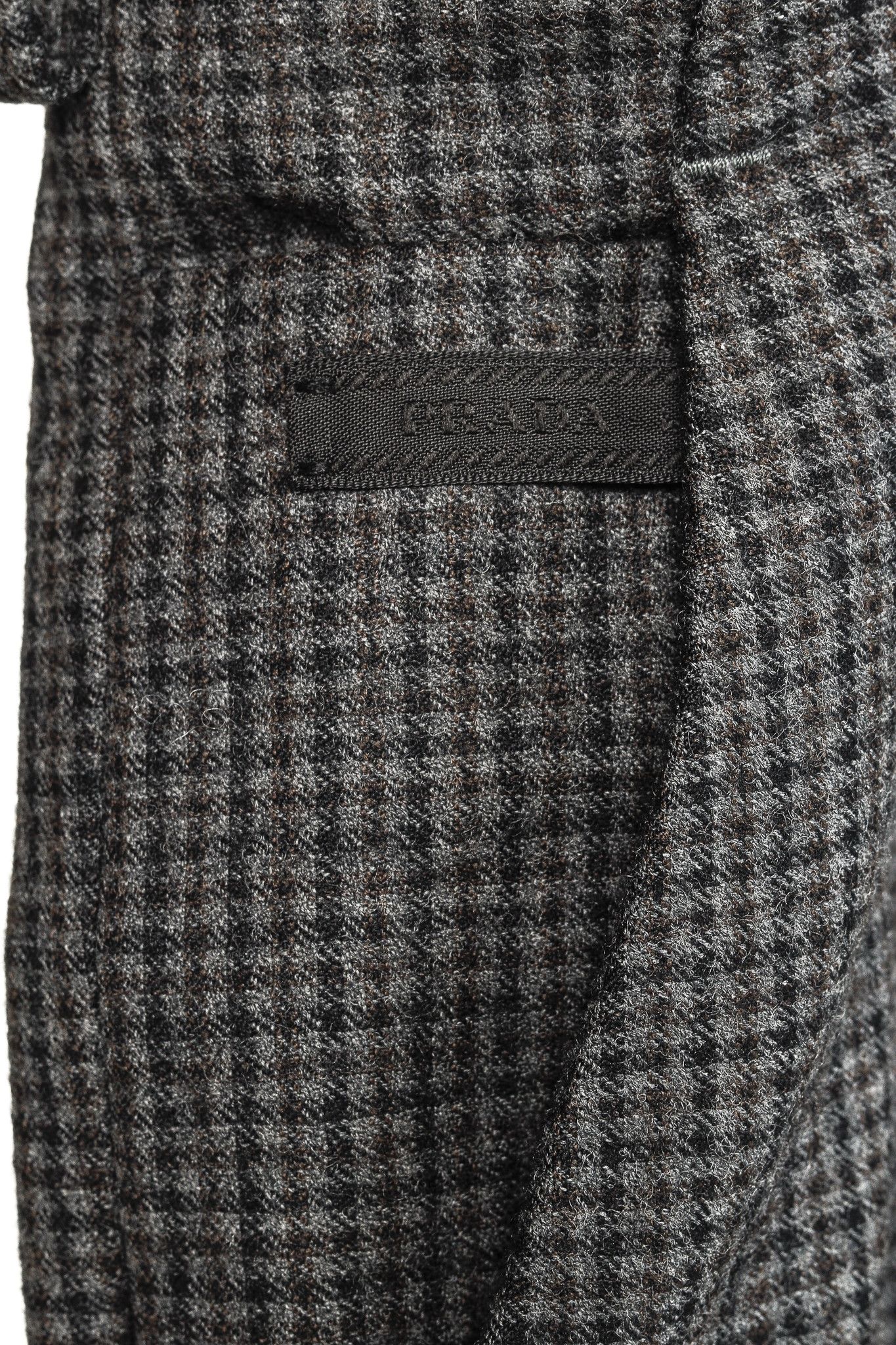Prada Prada Grey-Check Virgin Wool-Suiting Cuffed Trousers Size US 34 / EU 50 - 6 Thumbnail