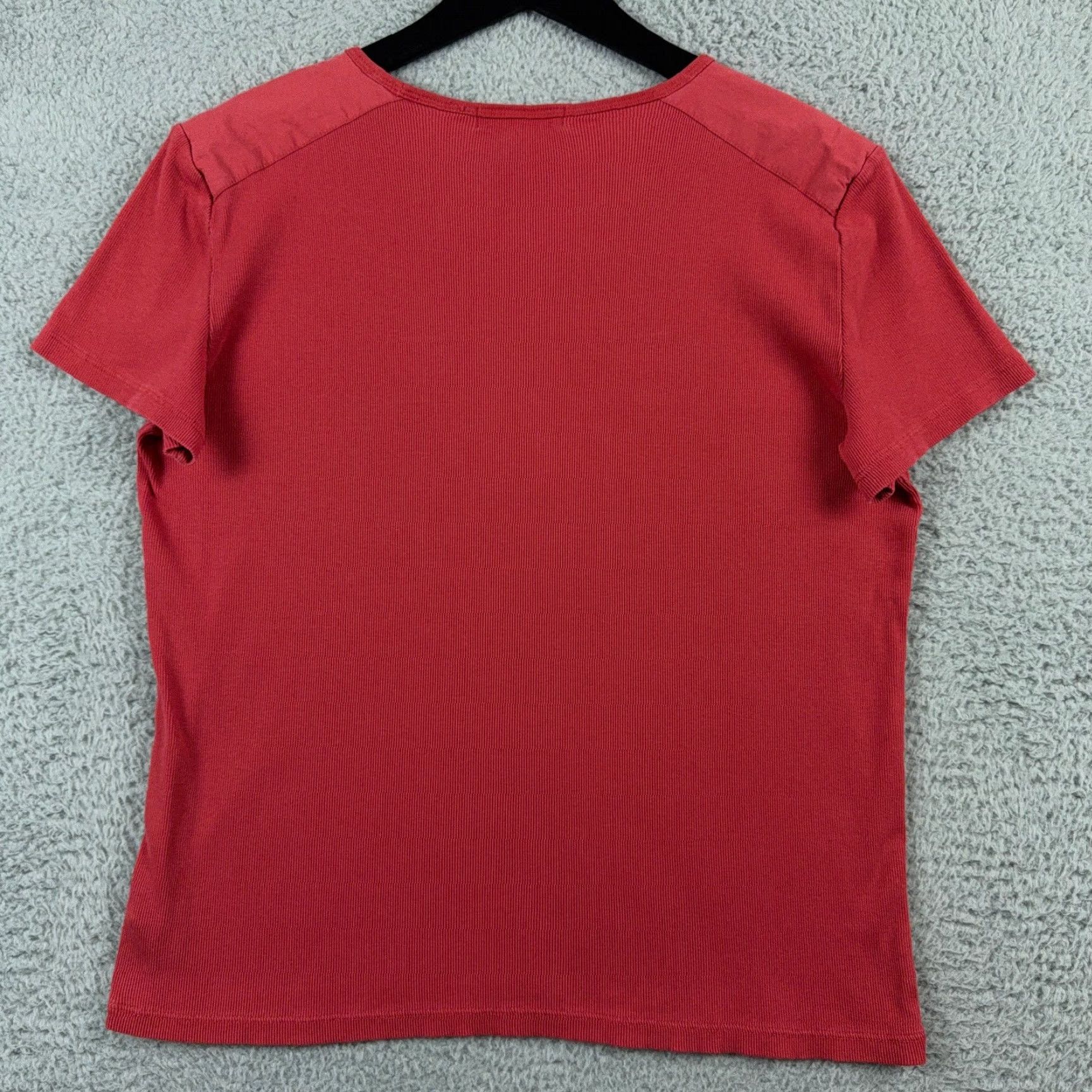 Ralph Lauren Lauren Ralph Lauren Shirt Womens XL Coral Ribbed Grommet Shoulder Crew Neck FLAW Size XL / US 12-14 / IT 48-50 - 2 Thumbnail