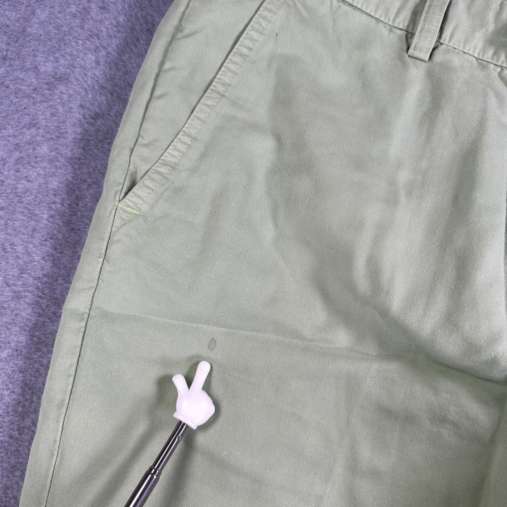 Vintage Borrelli Napoli Chino Pants Mens 36 Flat Front Linen Cotton Green 50% Linen 50% Cotton Italy Slim Front Pockets Straight Leg” Size US 36 / EU 52 - 2 Thumbnail