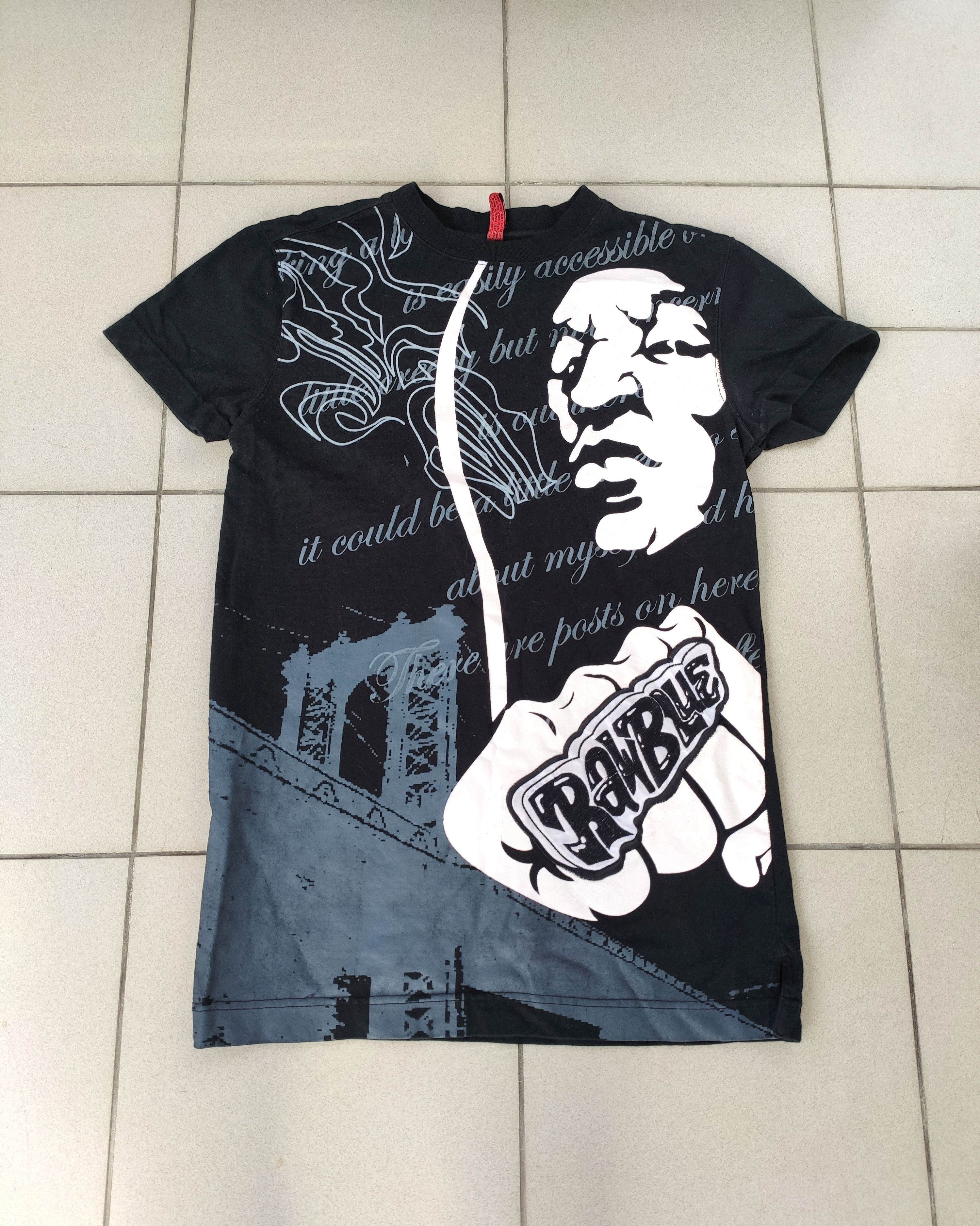 Rap Tees × Vintage Rare vintage Raw Blue hip hop t-shirt 90s 00s Size US S / EU 44-46 / 1 - 1 Thumbnail