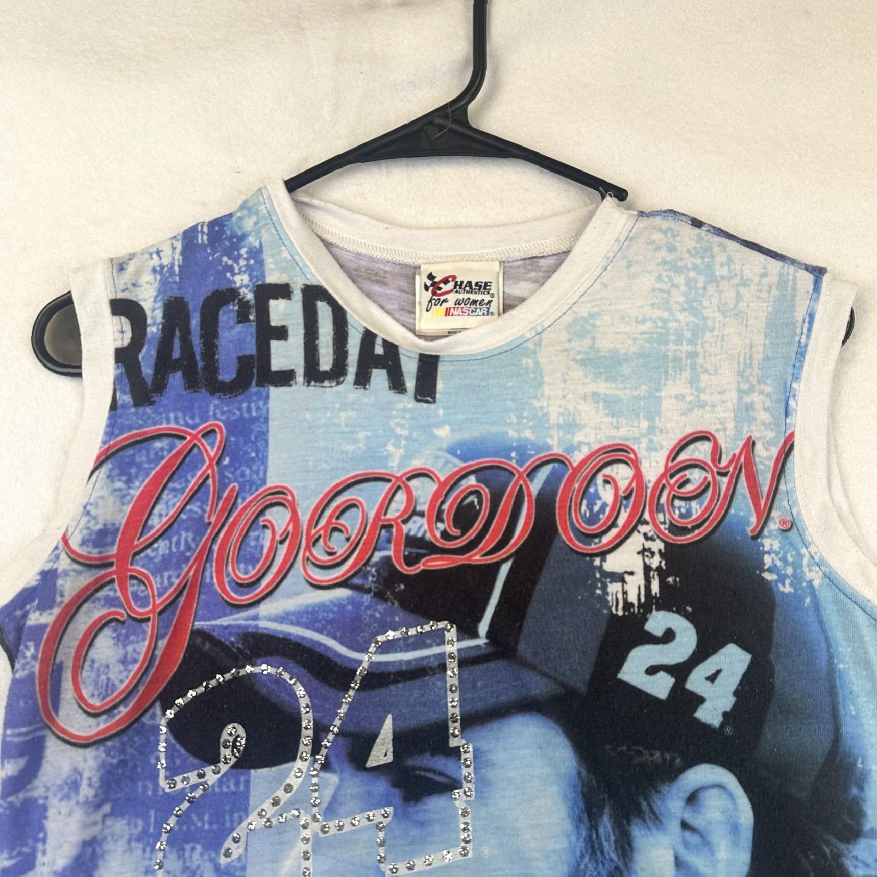 Chase Authentics Jeff Gordon NASCAR Shirt Womens Small Sleeveless Chase Authentics Race Car 24 | Tank Top | Blue | Graphic Rhinestone | Jersey | Sports Size S / US 4 / IT 40 - 5 Thumbnail