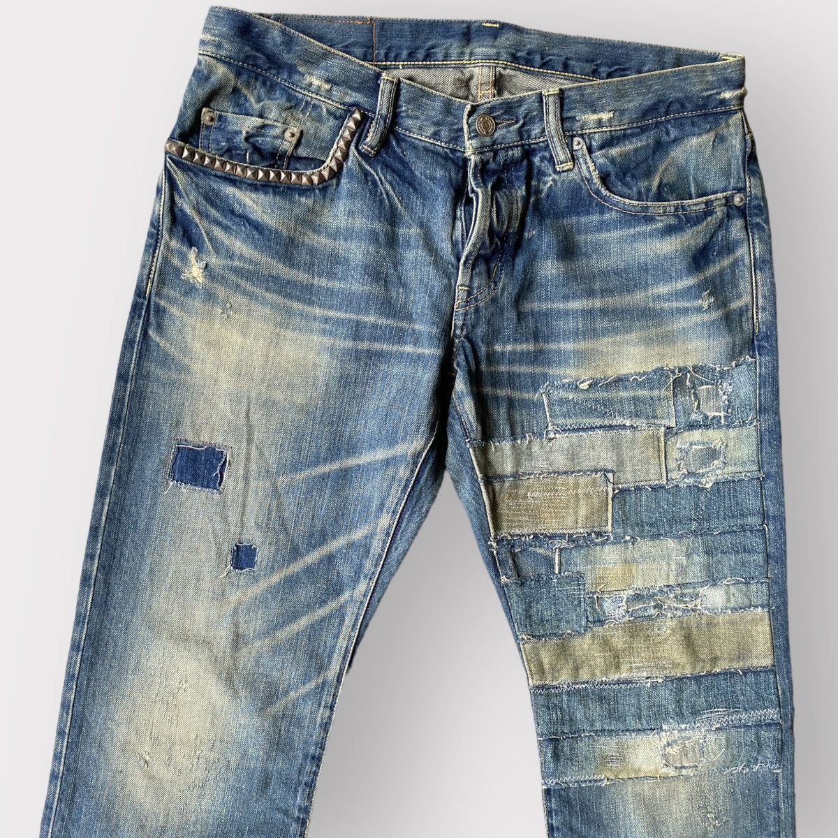 Pre-owned Hysteric Glamour Patchwork Jeans In Blue