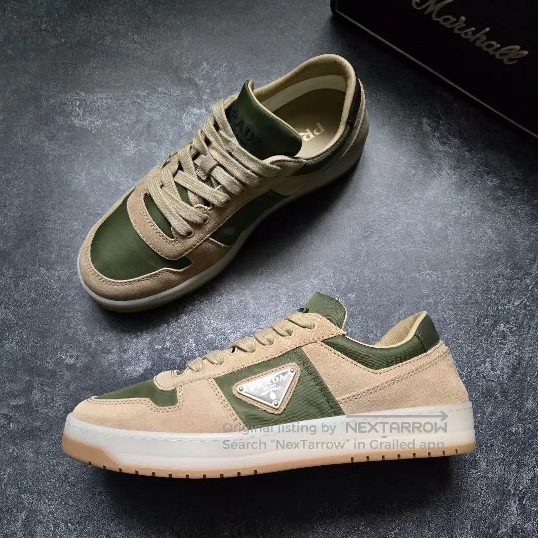 Prada Prada Downtown Moss Green Triangle Logo Sneakers. Size US 6 / EU 39 - 2 Thumbnail