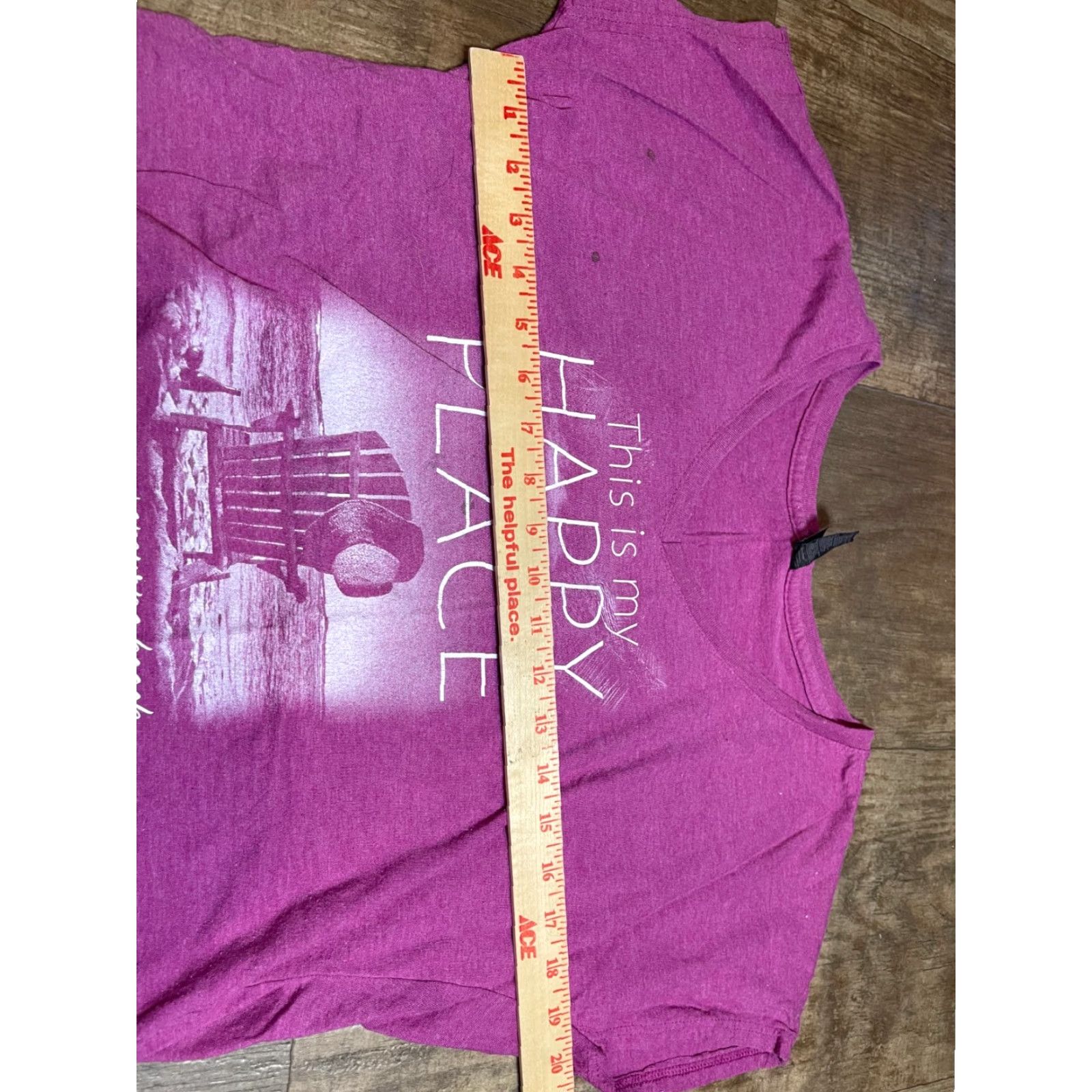 Vintage Beach Shirt Purple My Happy Place L Womens Short Sleeve New Smyrna Beach Florida Cotton Logo T-Shirt Size L / US 10 / IT 46 - 3 Thumbnail