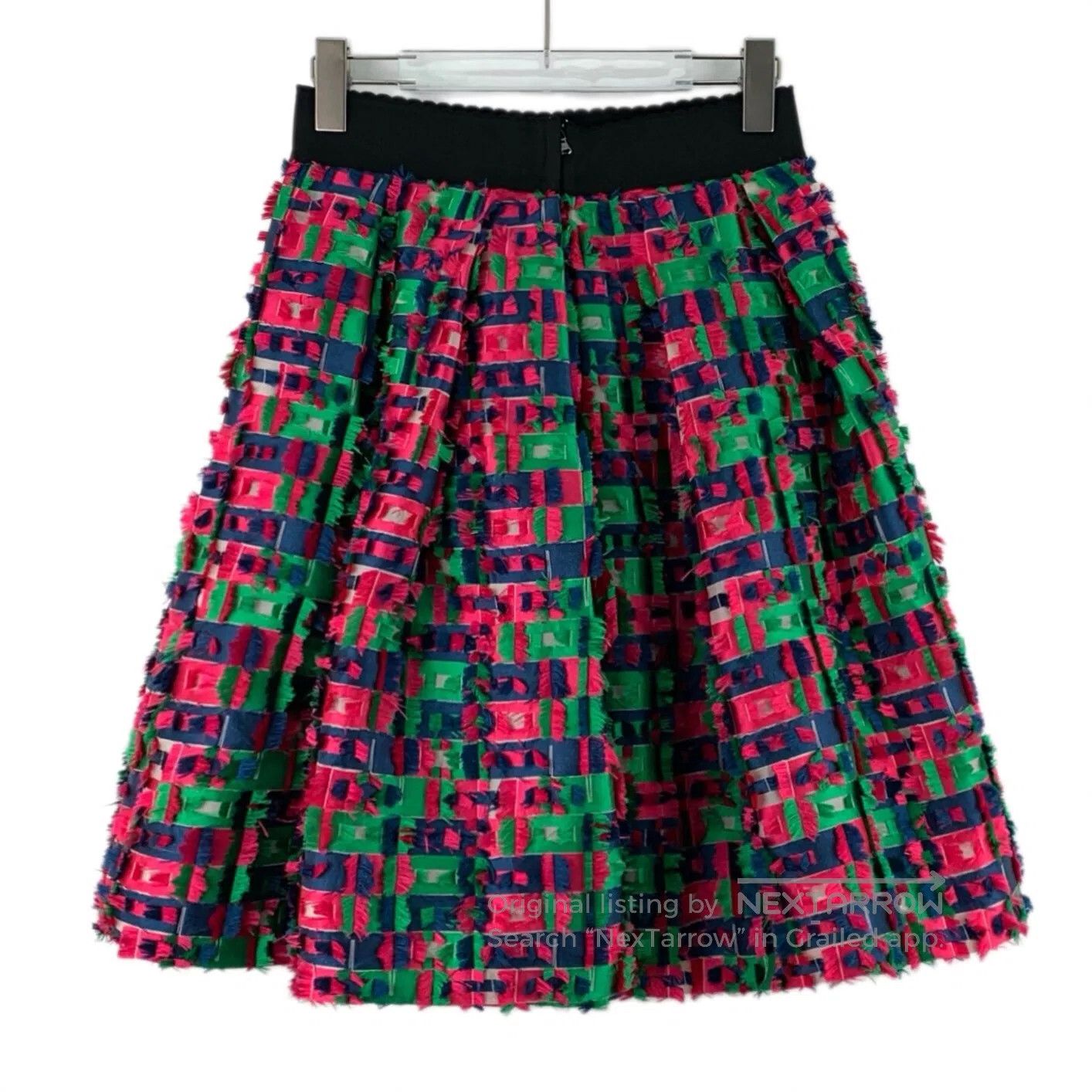 Dolce & Gabbana Dolce Gabbana Color block check satin fringed casual half Size 39" - 2 Thumbnail