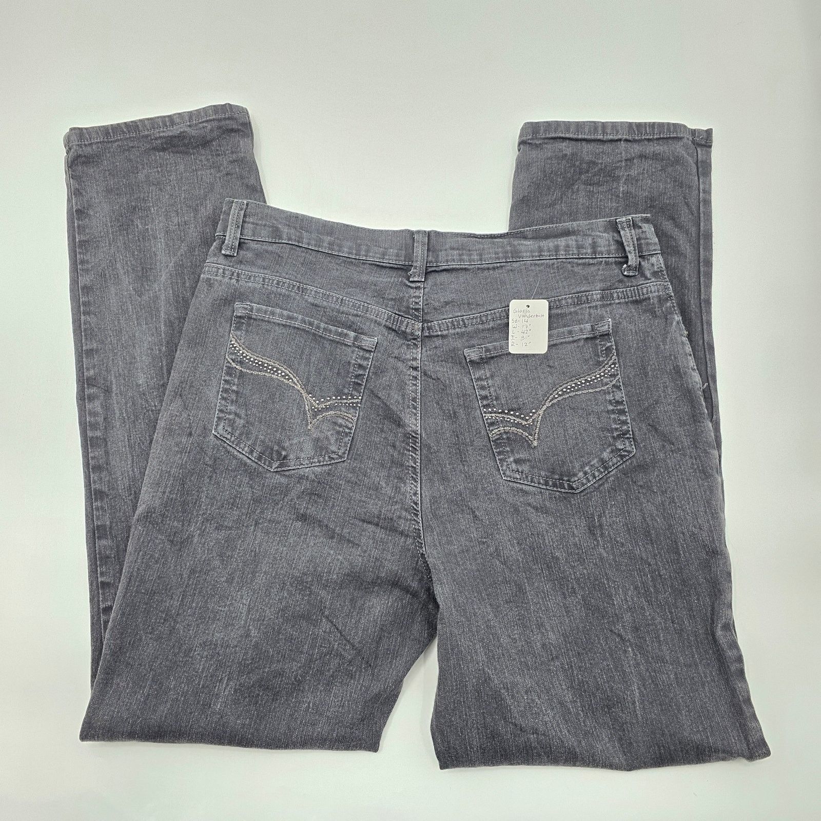Gloria Vanderbilt Gloria Vanderbilt Gray Amanda Denim Jeans Pants 14 Size 36" / US 14 / IT 50 - 4 Thumbnail