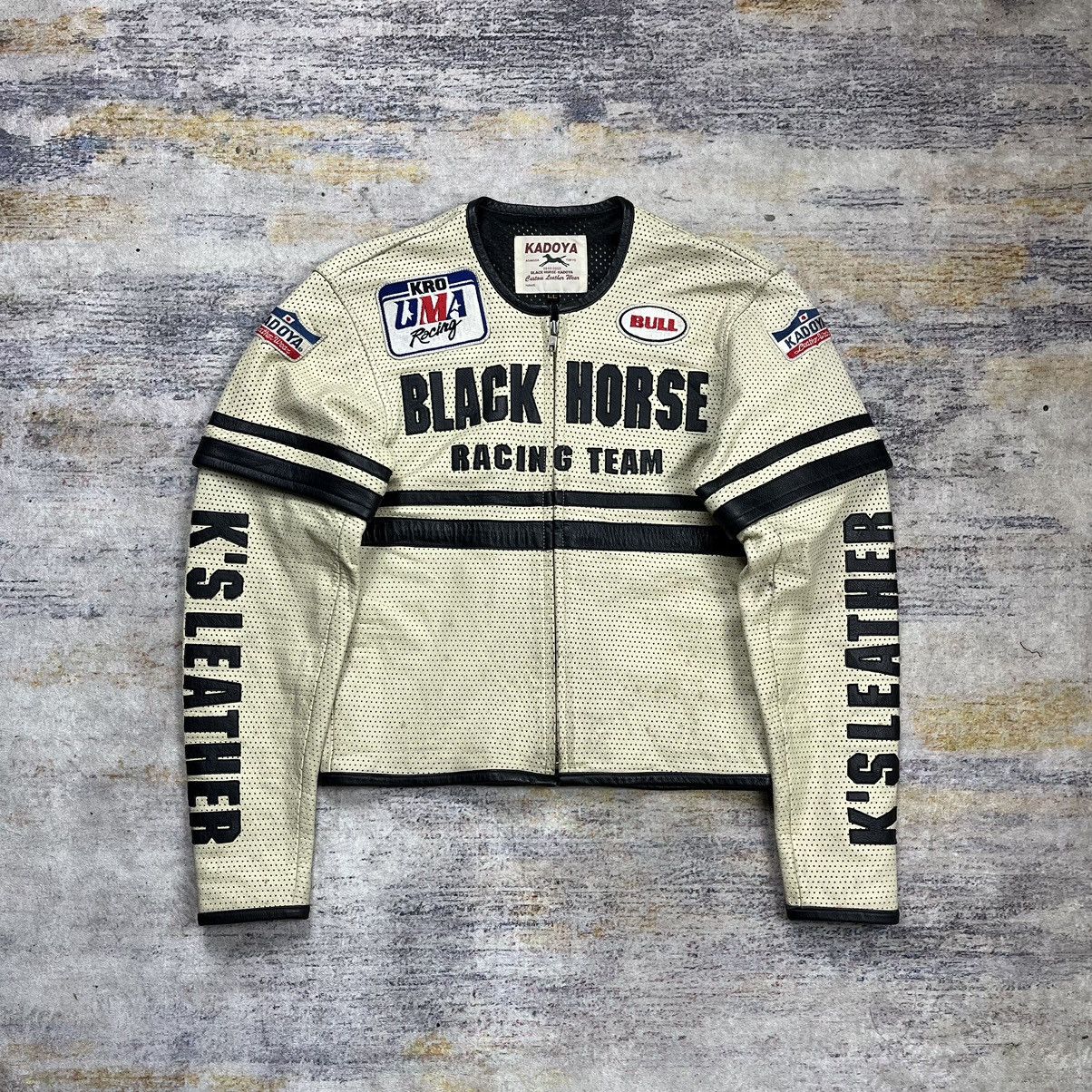 Kadoya Vintage K’s Kadoya black horse racing team leather jacket Size US M / EU 48-50 / 2 - 2 Thumbnail
