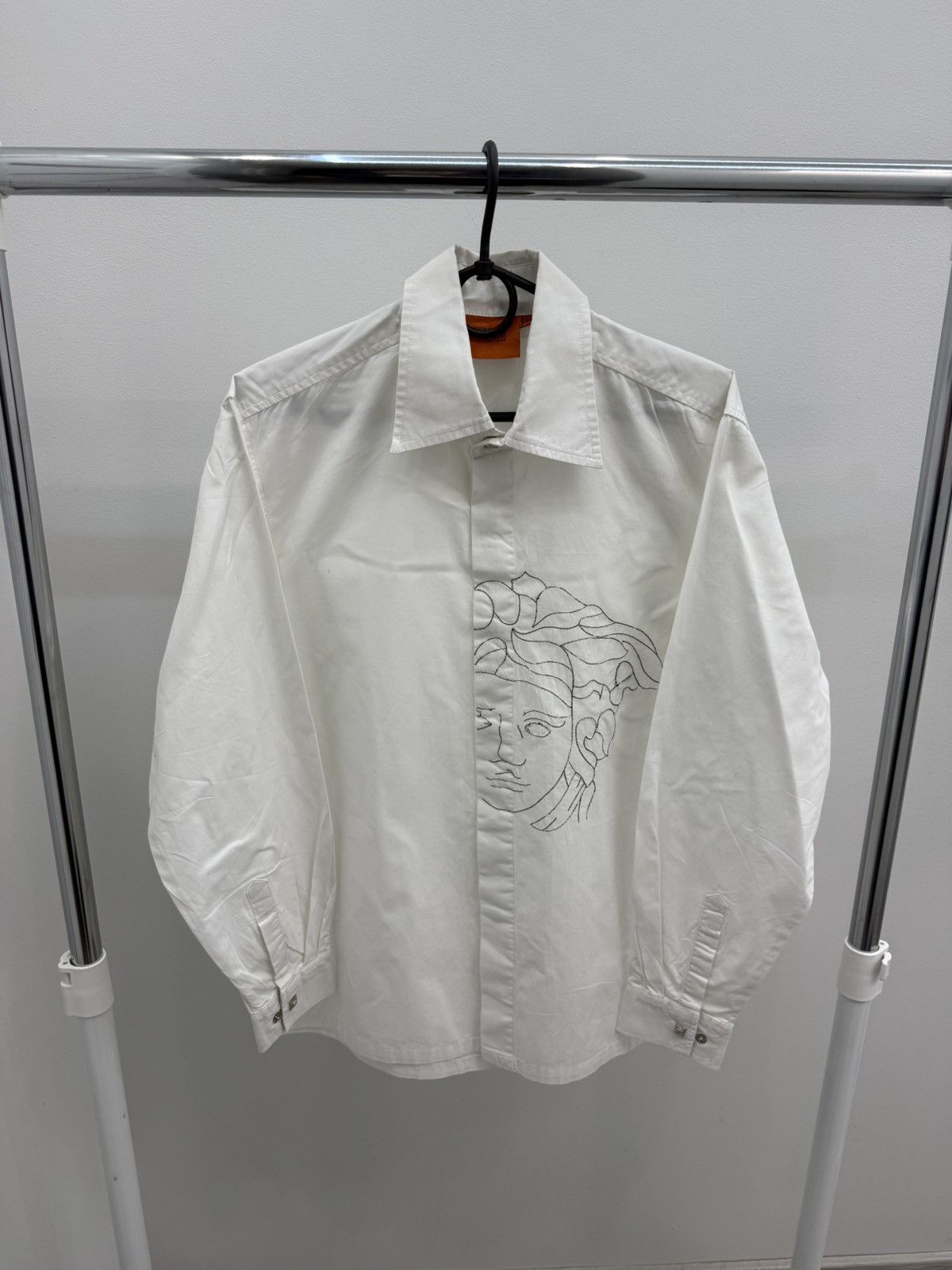 Versace Versace Dolm Medusa Embroidered Cotton Shirt Size US M / EU 48-50 / 2 - 3 Thumbnail