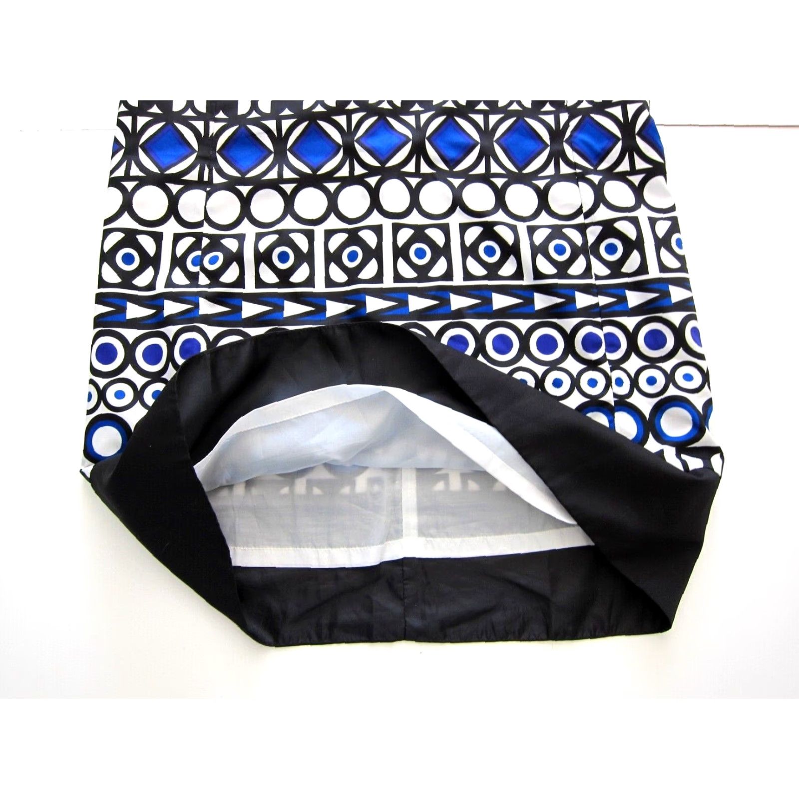 Vintage Mark. Black Blue White Purple Geometric Sleeveless Sheath Shift Tunic Dress L Womens Size L / US 10 / IT 46 - 7 Thumbnail