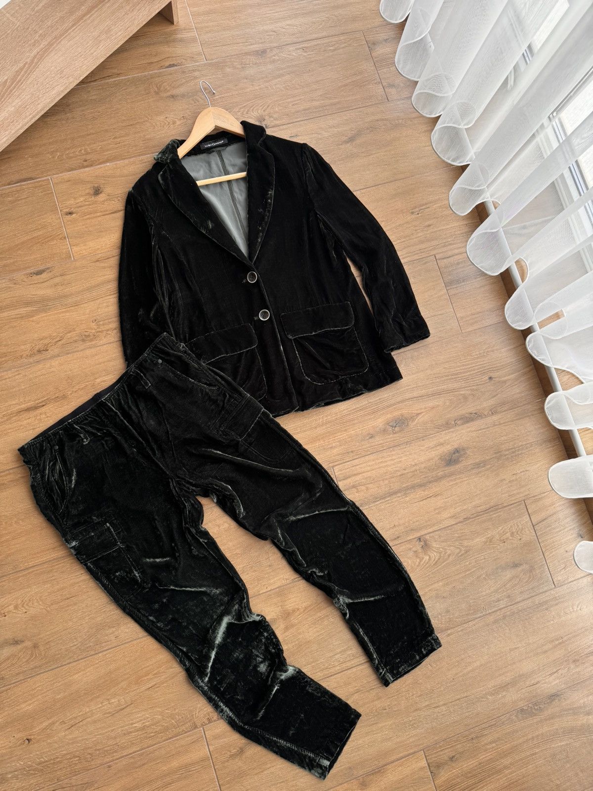 Luisa Cerano × Vintage Vintage Luisa Cerano Luxury Royal Green Velour Set Suit Size M / US 6-8 / IT 42-44 - 9 Thumbnail