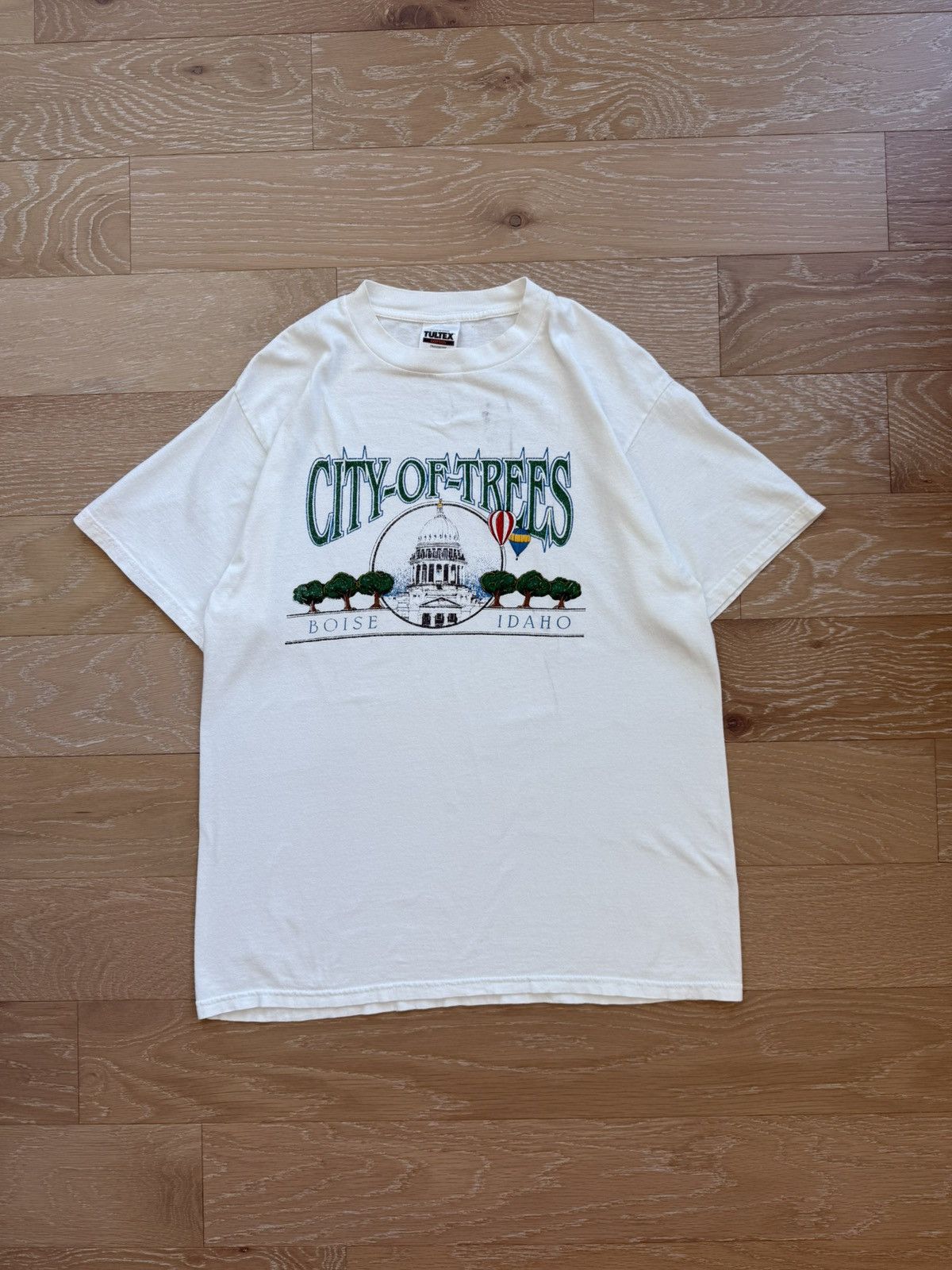Tultex Vintage City of Trees Boise Idaho Balloon Nature Shirt Size US L / EU 52-54 / 3 - 10 Thumbnail
