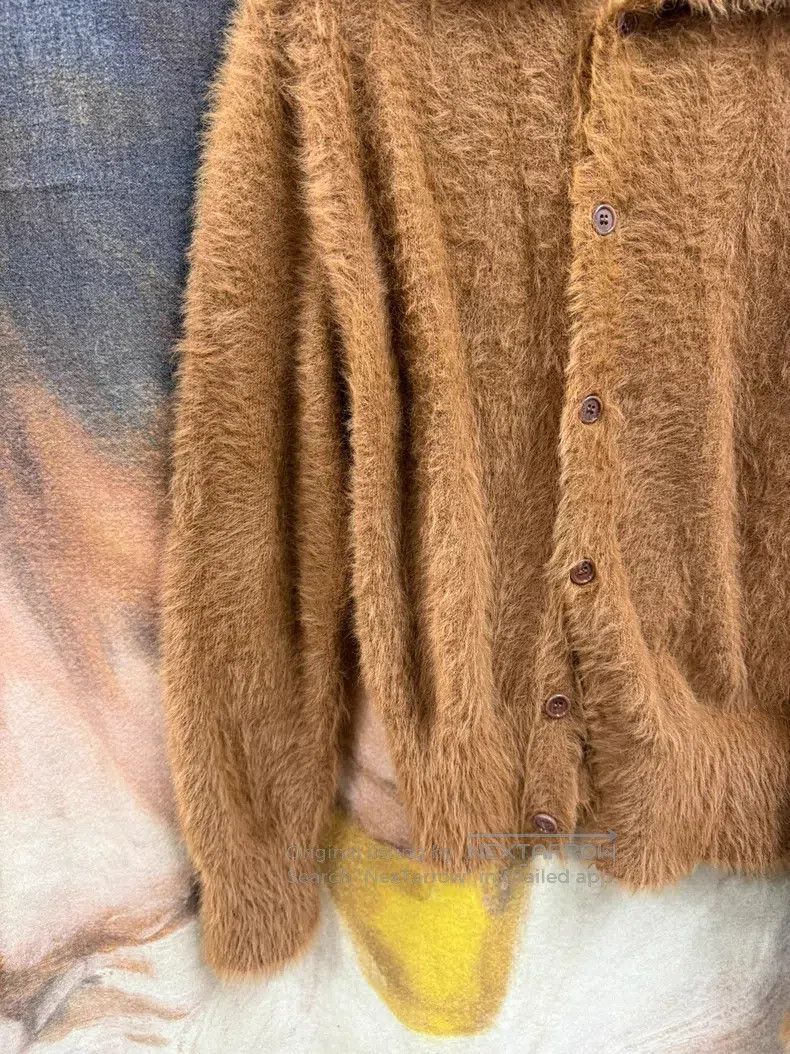 Dries Van Noten Dries Van Noten Soft Long-haired Collar Open Cardigan Size US S / EU 44-46 / 1 - 3 Thumbnail