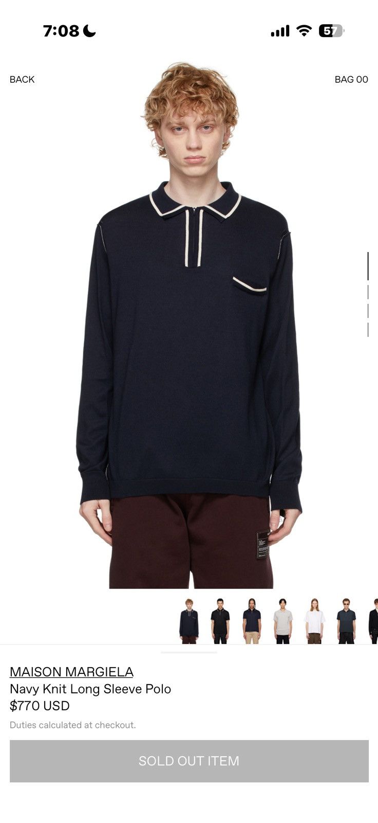 Maison Margiela Maison margiela Navy Knit Long Sleeve Polo Size US S / EU 44-46 / 1 - 1 Thumbnail