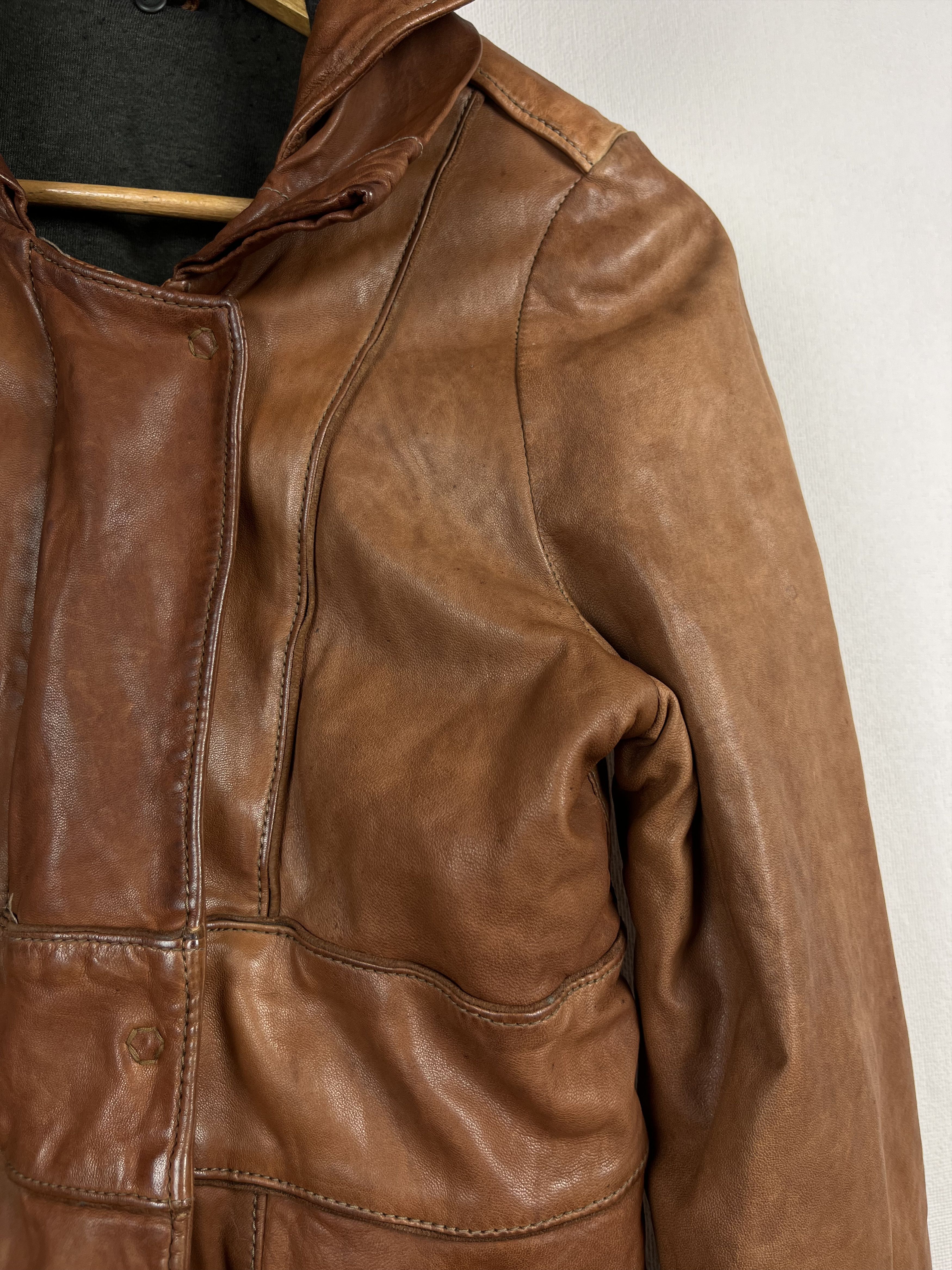 Giorgio Brato Giorgio Brato Hooded Zip Leather Brown Jacket Vera Pelle Size M / US 6-8 / IT 42-44 - 5 Thumbnail