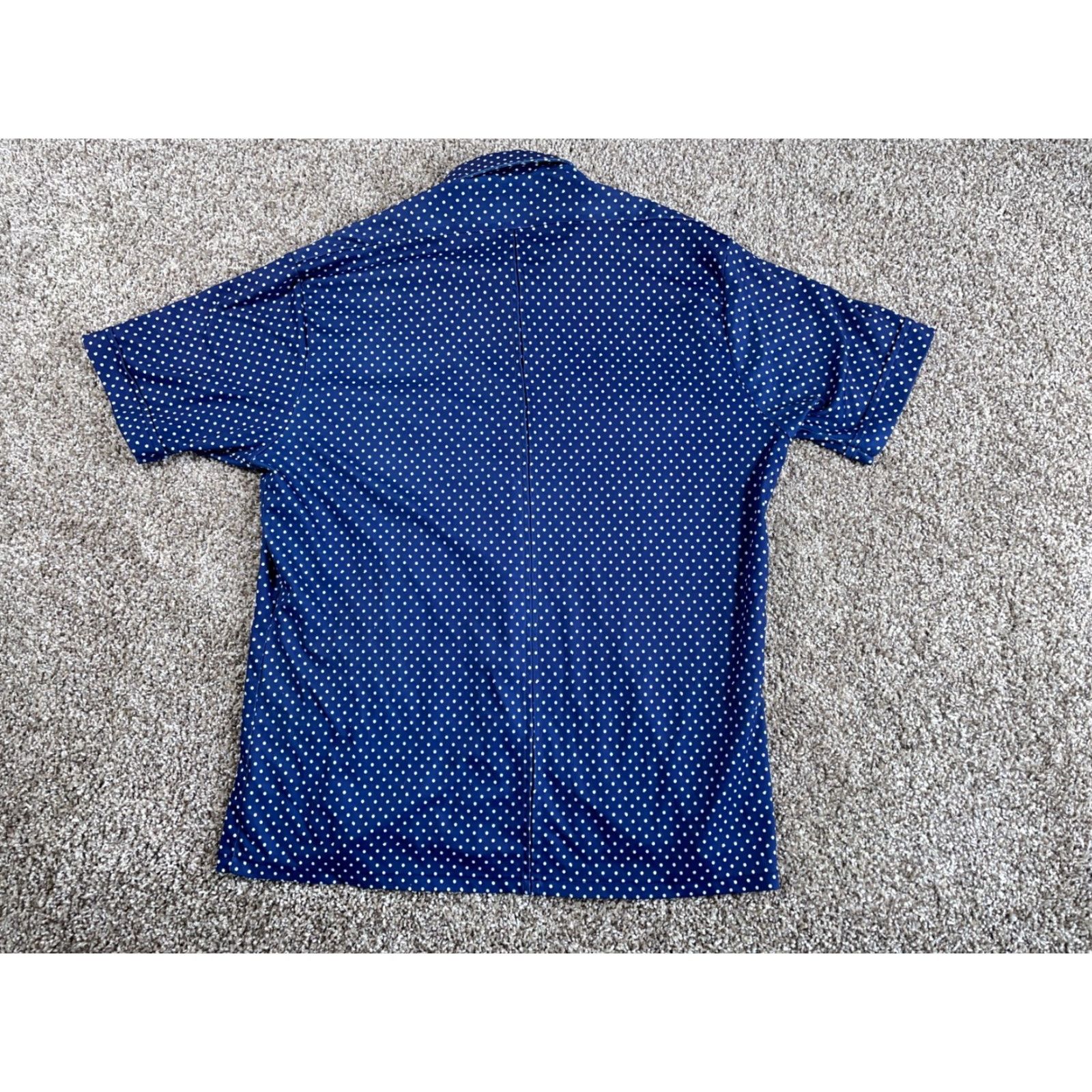 Vintage Vintage Big Collar Dot Pattern Short Sleeve Shirt Adult Large (XL Tag) Dark Blue Stretch Size US L / EU 52-54 / 3 - 2 Thumbnail