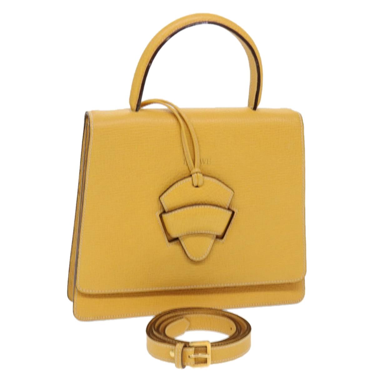 Loewe LOEWE Barcelona Hand Bag Leather Yellow Size ONE SIZE - 1 Thumbnail