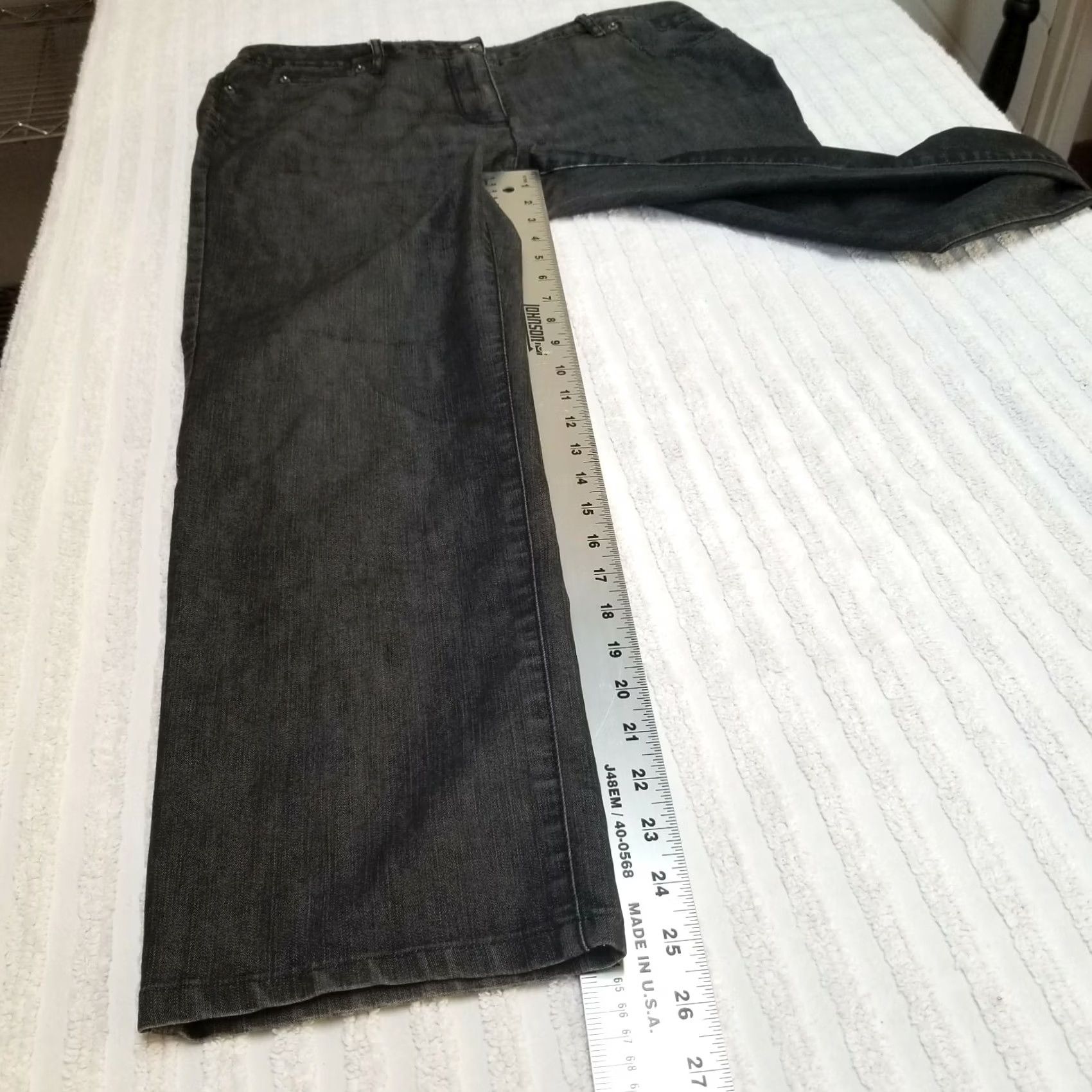 Kenneth Cole KENNETH COLE NEW YORK Womens Straight Jeans Mid-Rise 5-Pockets Denim Size 10 Black Size 32" / US 10 / IT 46 - 6 Thumbnail