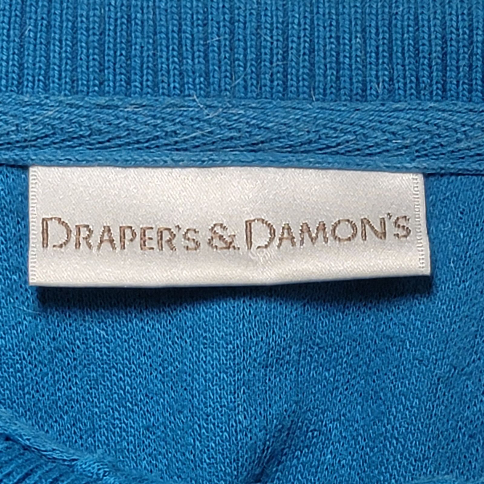 Other Draper's & Damon's Blue 3 Button Henley Collard Top Large Size L / US 10 / IT 46 - 4 Thumbnail