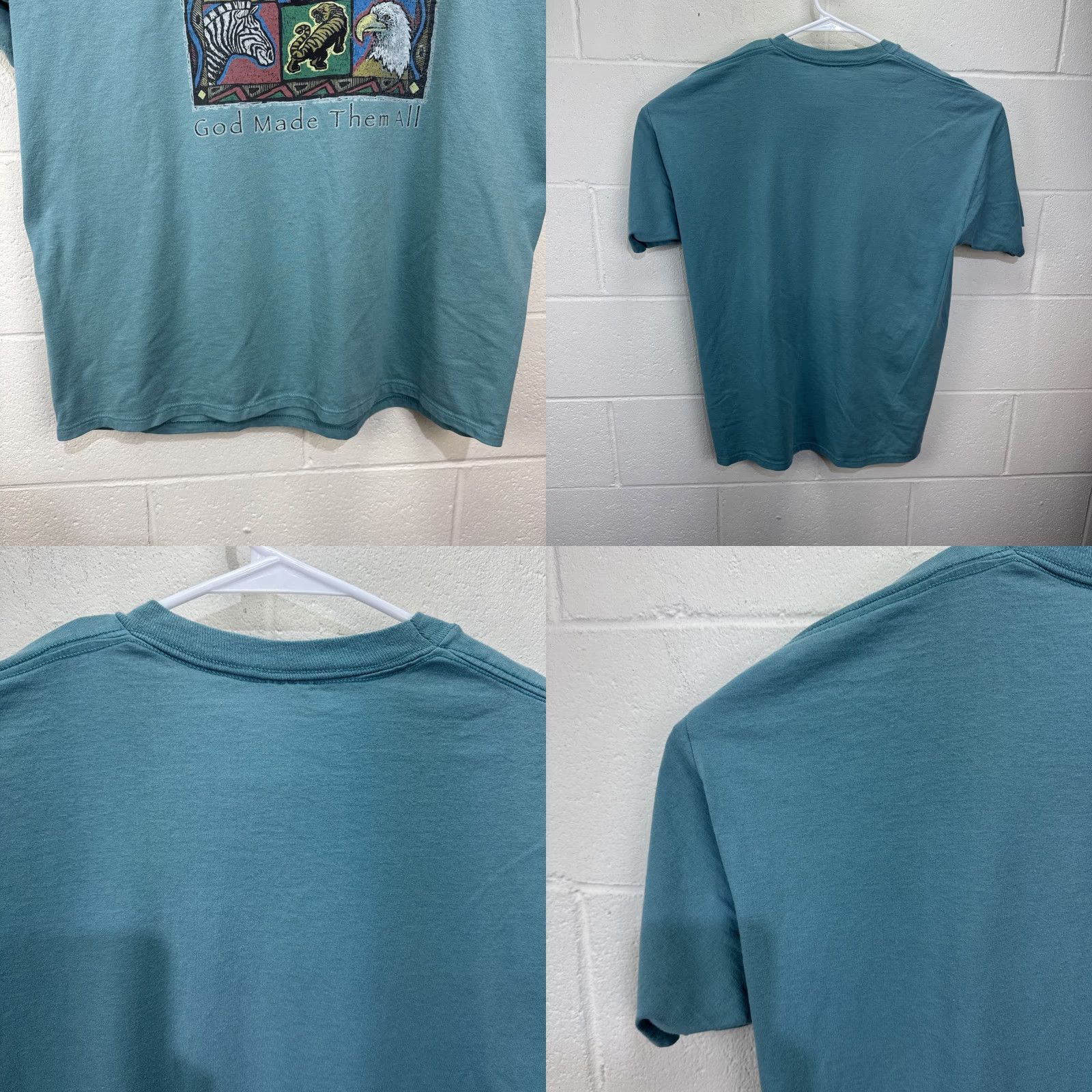 Vintage VINTAGE Noah's Ark Jesus T-Shirt XL Blue Religious Bible Animal Cartoon 90s Men Size US XL / EU 56 / 4 - 8 Thumbnail