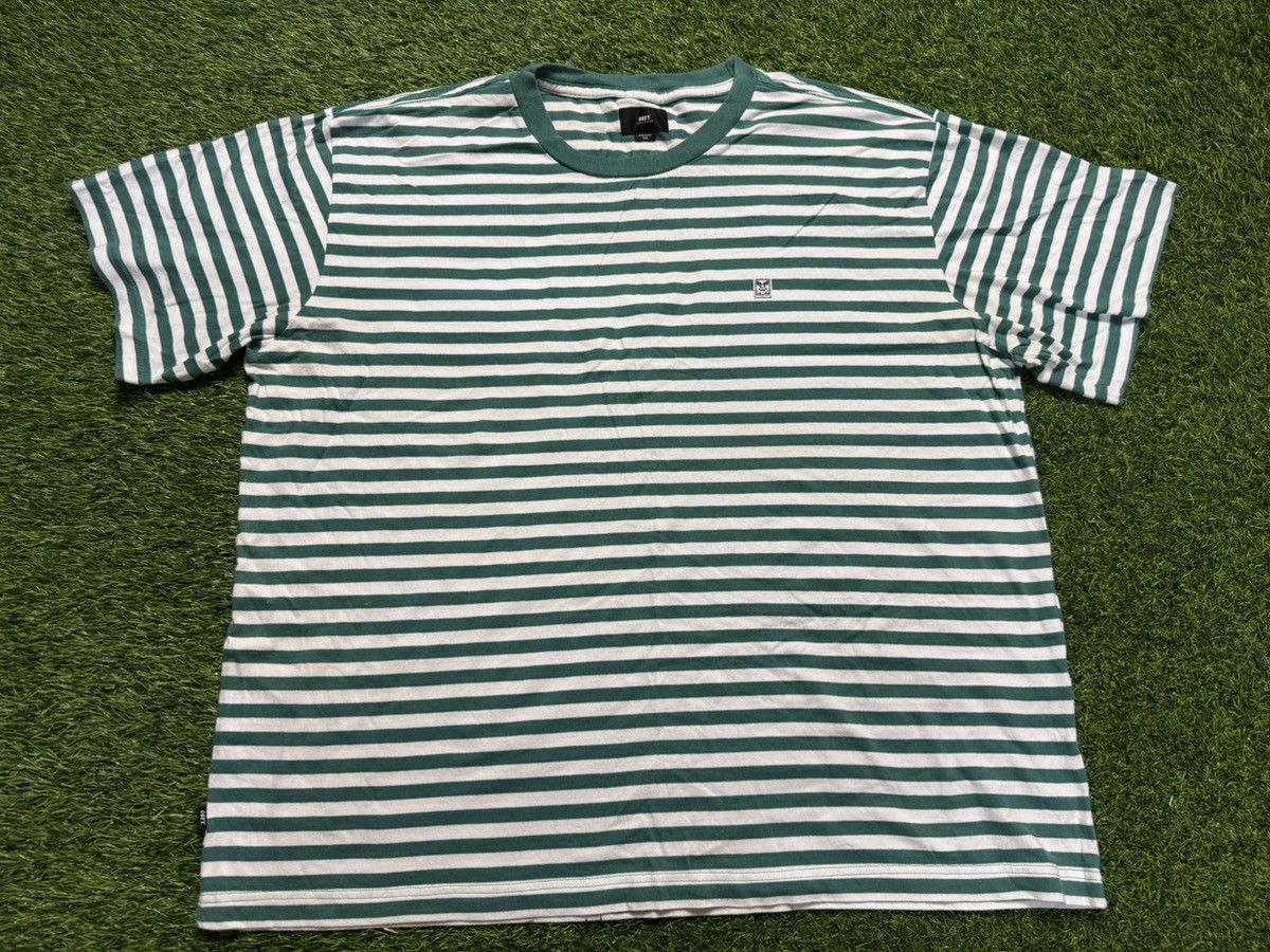 Japanese Brand × Obey assorted tshirt - obey green stripe tshirt Size US XXL / EU 58 / 5 - 1 Thumbnail