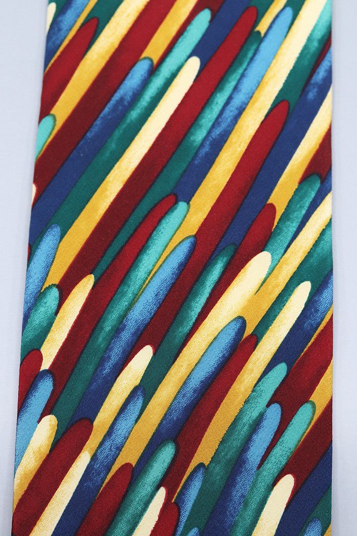 Other Tino Cosma Vintage Silk Tie – Bold Brushstroke Pattern Size ONE SIZE - 7 Thumbnail
