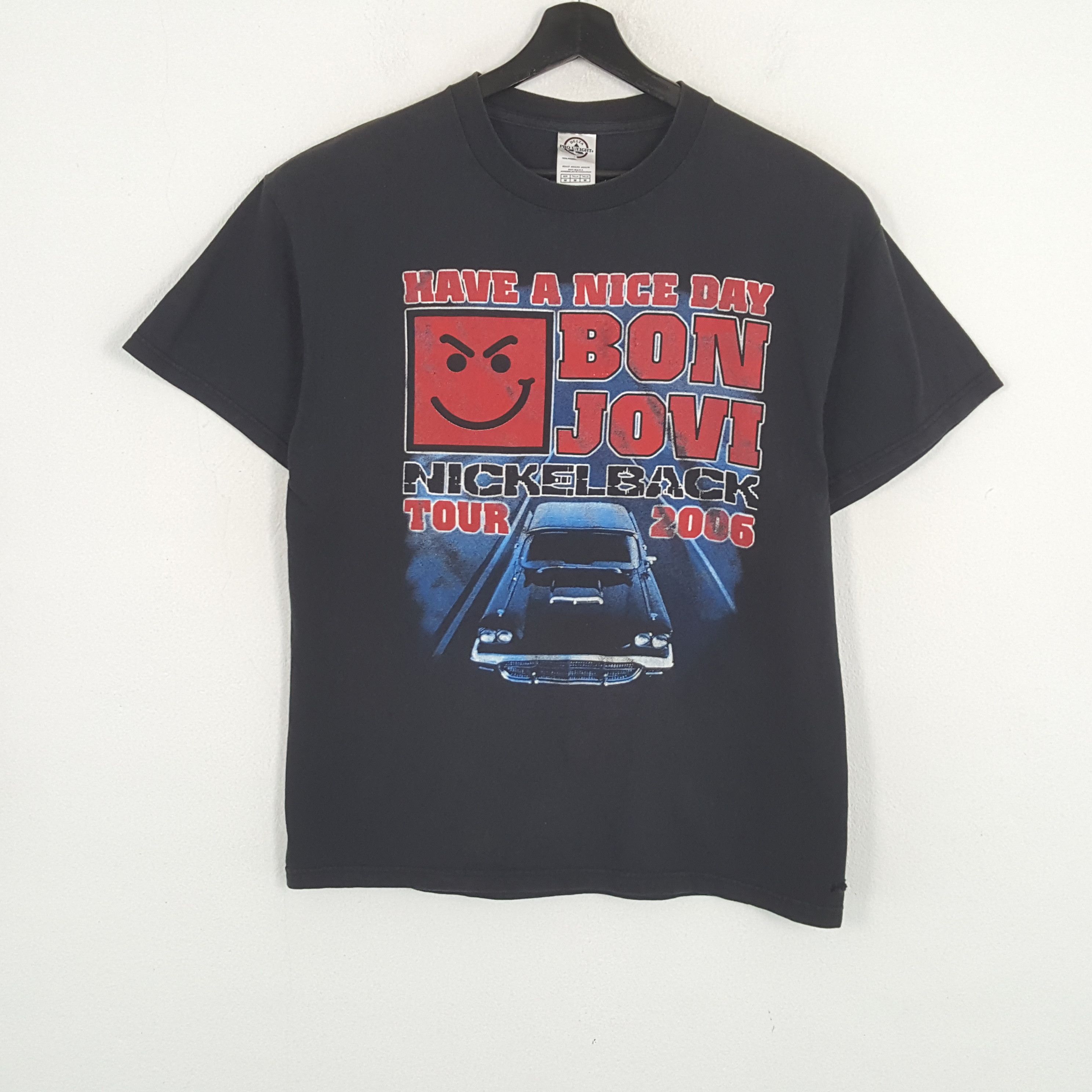 Band Tees × Vintage BON JOVI Rock Band Nickelback Tour 2006 Vintage Tshirt Size US L / EU 52-54 / 3 - 1 Thumbnail