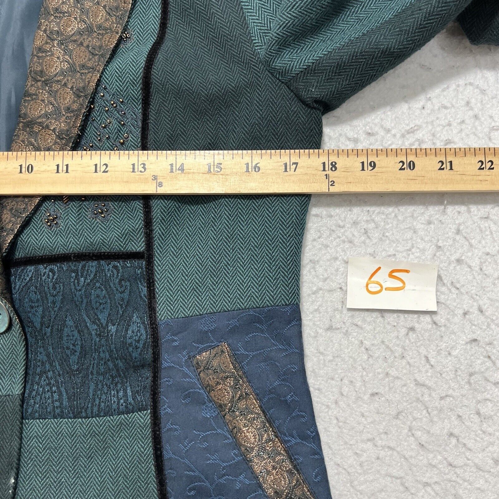Coldwater Creek Coldwater Creek Teal Green Blazer Metallic Embroidery Jacket Size S / US 4 / IT 40 - 8 Thumbnail