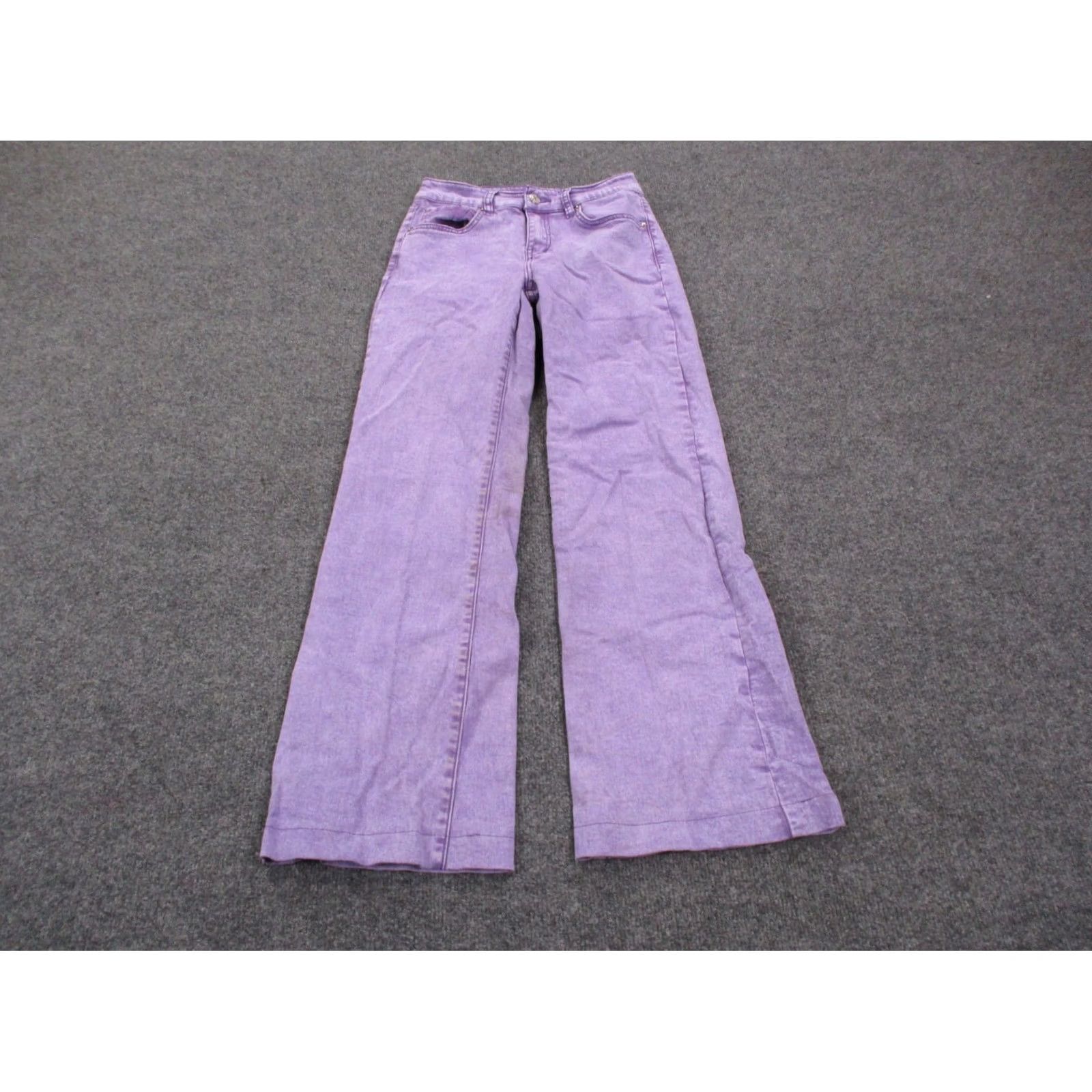 Vintage Ranch Dress'n Jeans Womens S Denim Work Flare Wide Leg Bootcut 5-Pocket Denim Cotton Modal Spandex Purple Vintage No Size 42" / US 20 - 2 Thumbnail