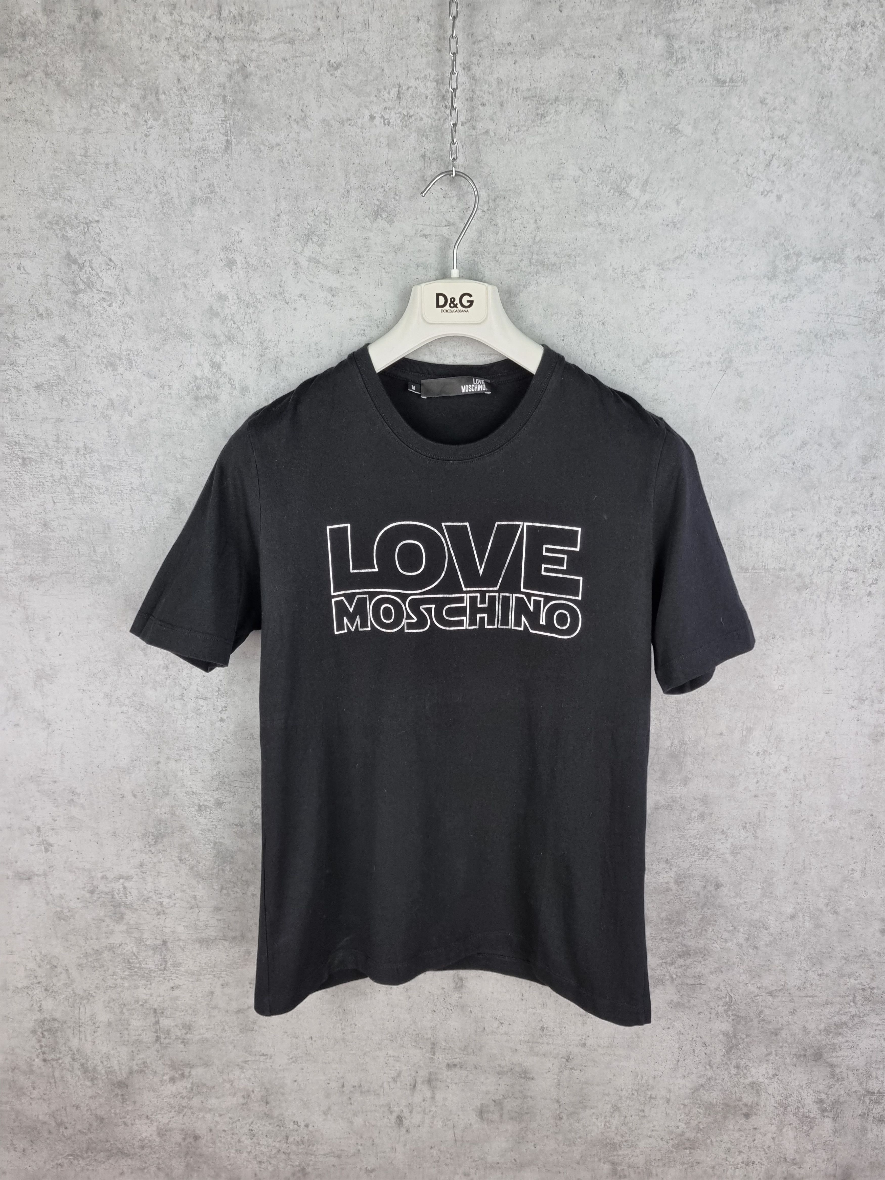 Moschino × Vintage Love Moschino Metallic Big Logo Cotton Tee Shirt Size US M / EU 48-50 / 2 - 1 Thumbnail