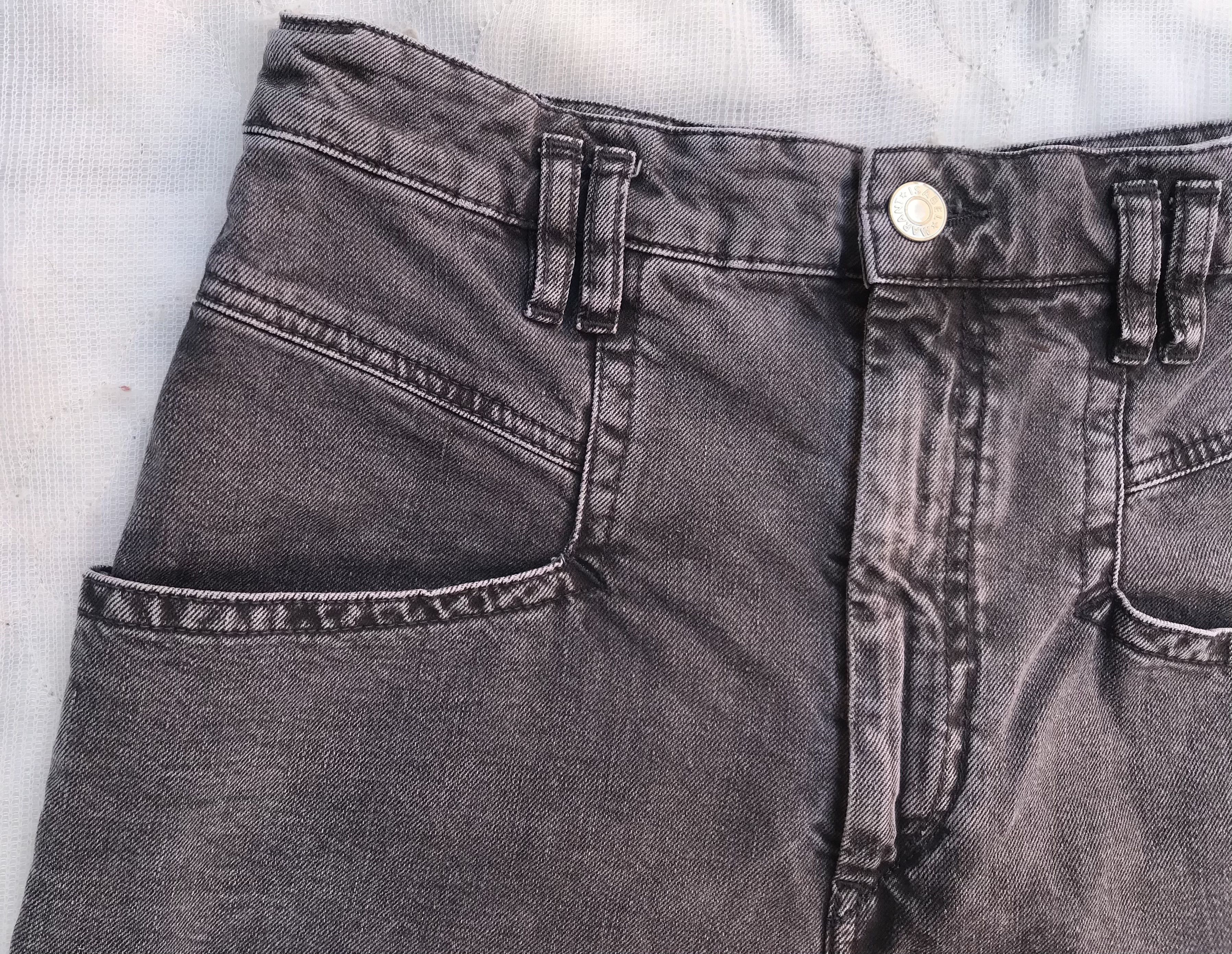 Isabel Marant Isabel Marant Esquia High-Waisted Denim Shorts in Washed Size 26" / US 2 / IT 38 - 3 Thumbnail