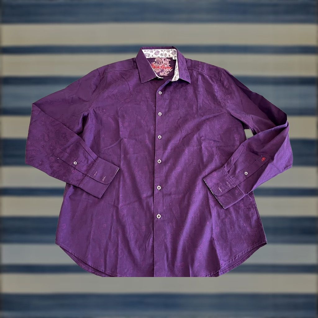 Robert Graham Robert Graham Long Sleeve Shirt Purple Paisley Mens Large Size US L / EU 52-54 / 3 - 1 Thumbnail
