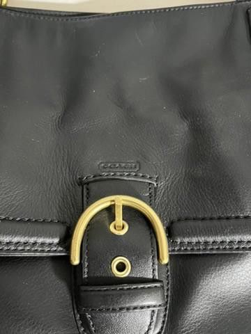 Coach Stylish Black coach Leather Handbag with Gold Accents Size ONE SIZE - 2 Thumbnail