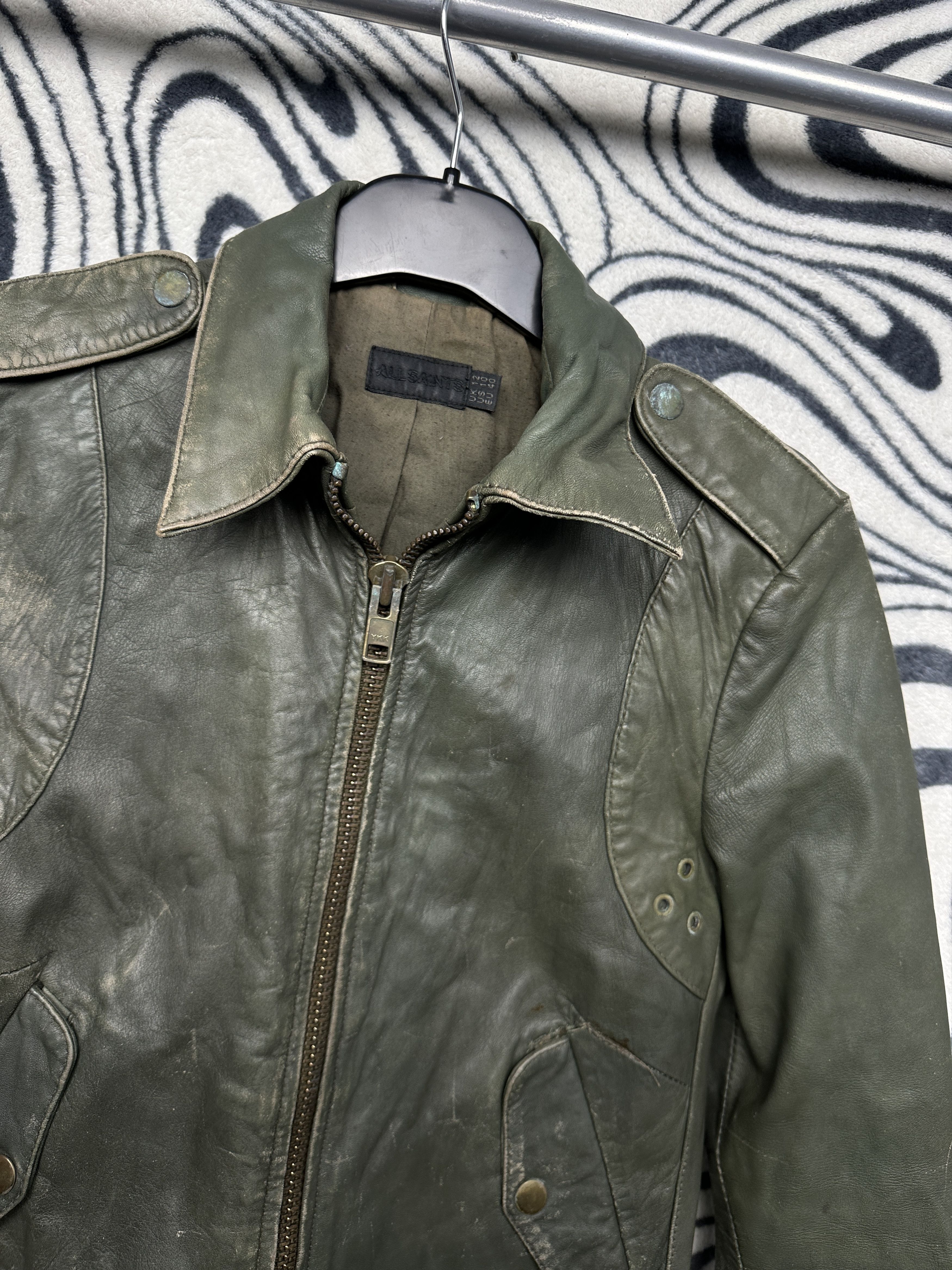 Allsaints Allsaints Vintage Womens Distressed Leather Jacket Size M / US 6-8 / IT 42-44 - 2 Thumbnail
