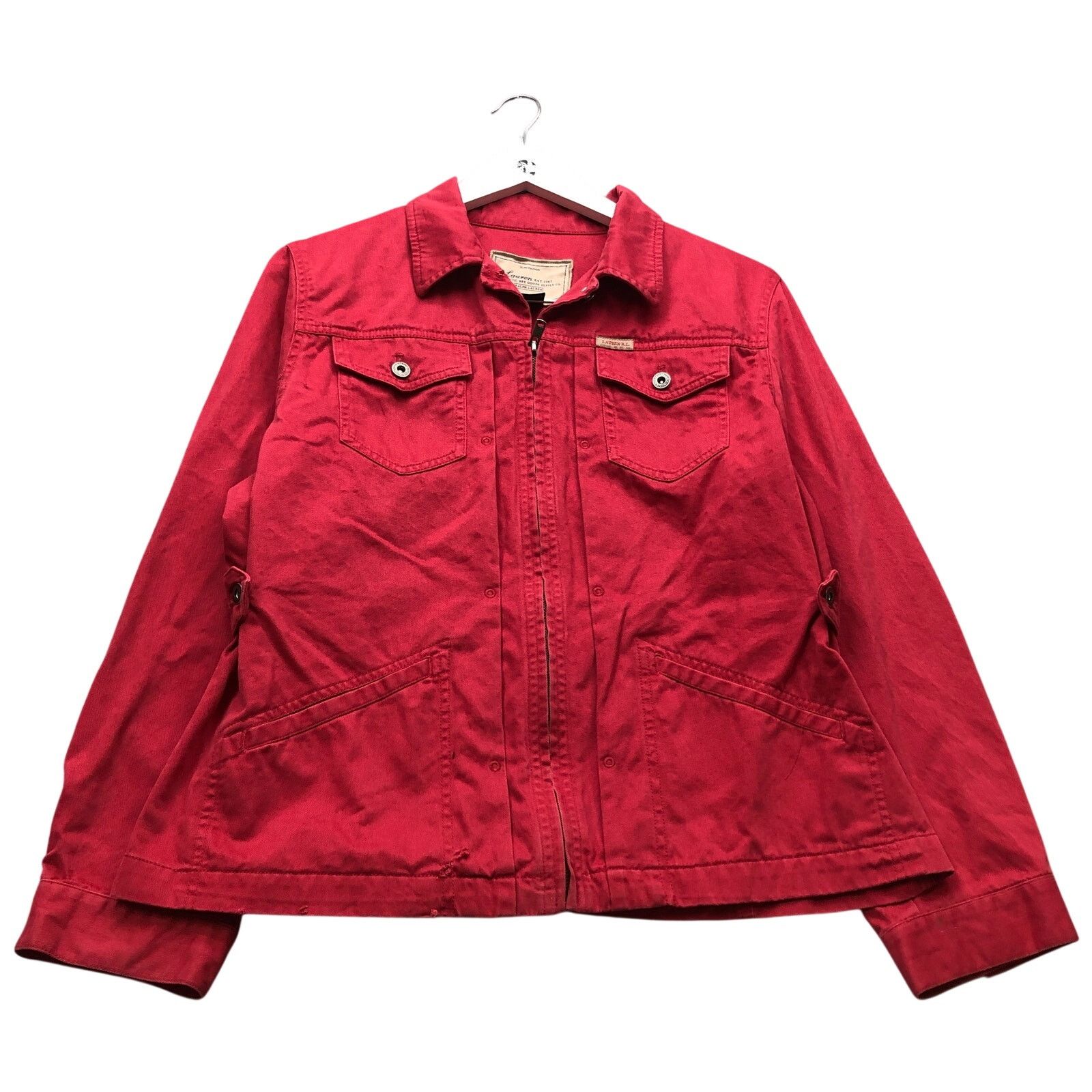 Lauren Ralph Lauren Vintage Lauren Ralph Lauren Glen Twill Jacket Womens L Red Size L / US 10 / IT 46 - 1 Thumbnail