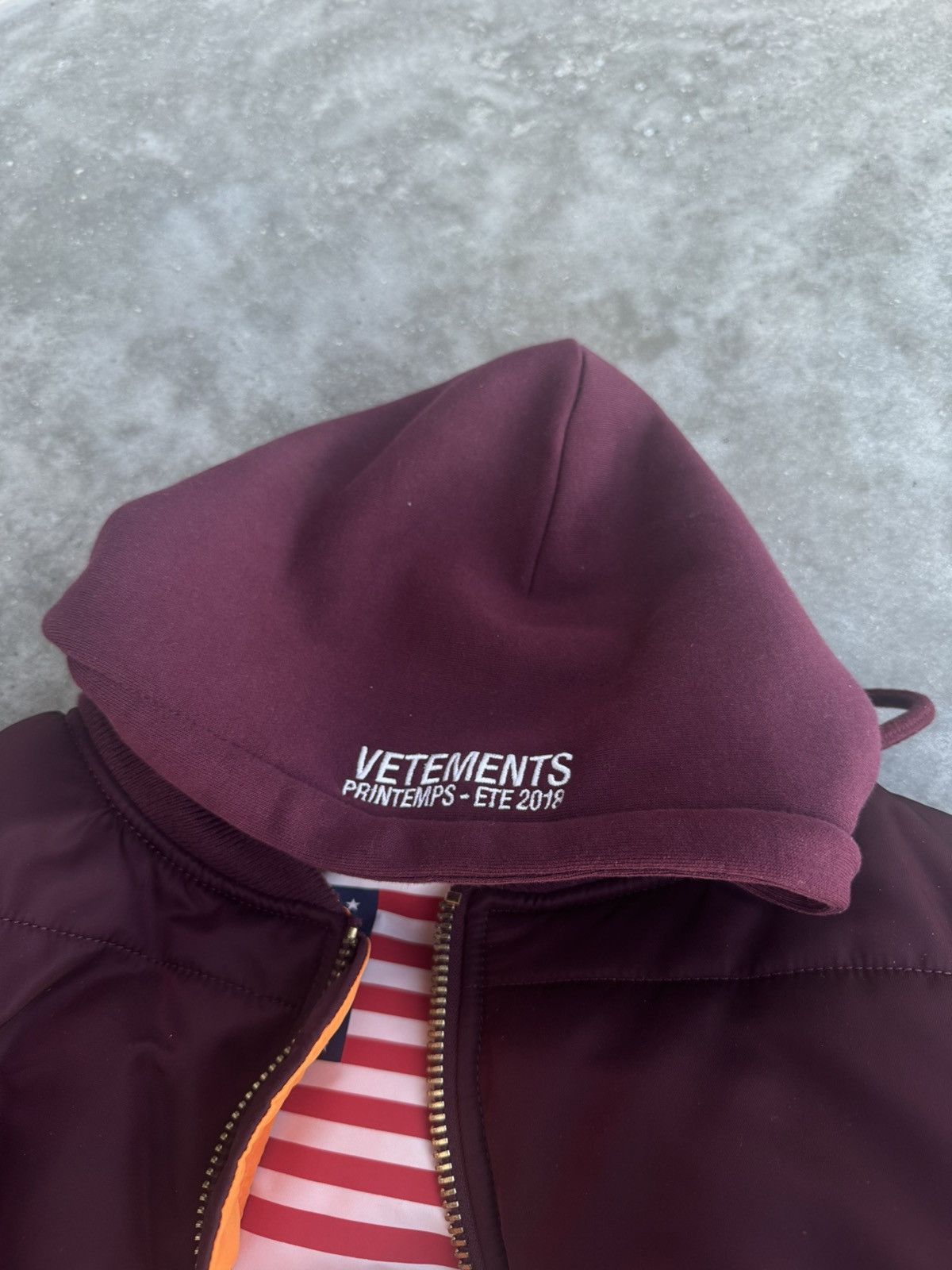 Alpha Industries × Vetements ‼️RARE‼️ VETEMENTS X ALPHA MA-1 BURGUNDY BOMBER JACKET HYPE Size US XS / EU 42 / 0 - 6 Thumbnail