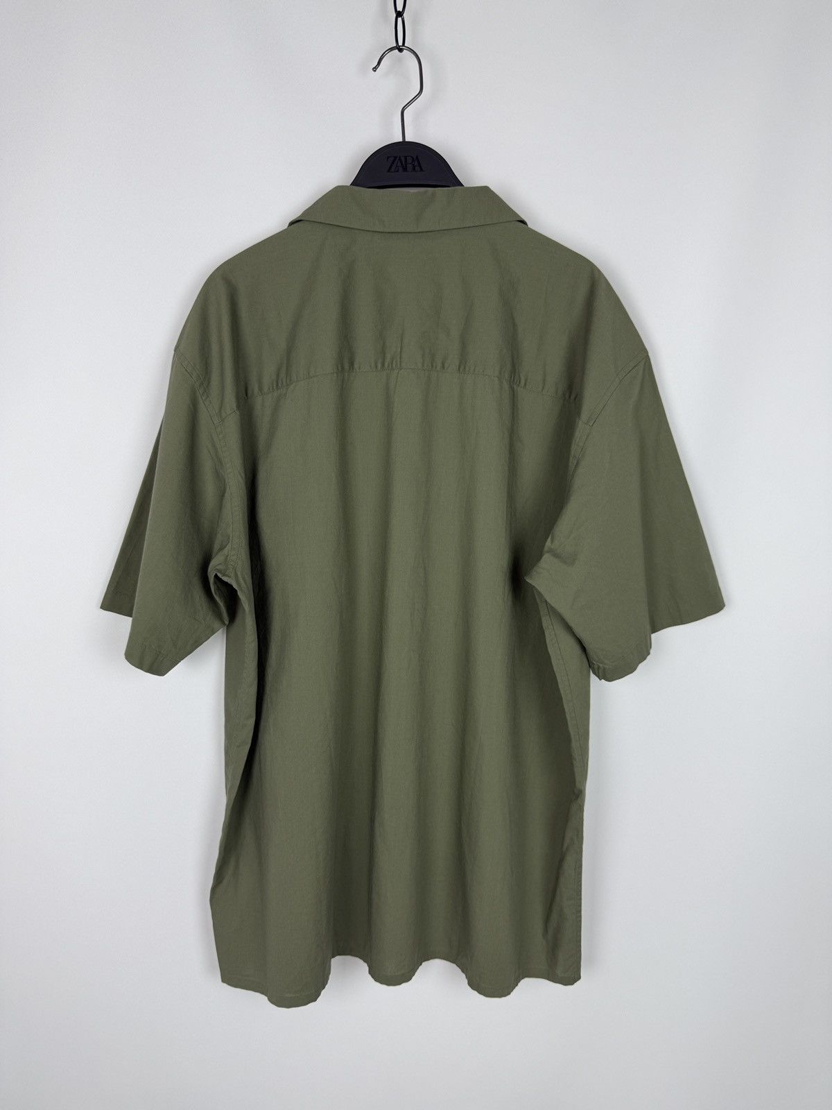 Uniqlo Uniqlo Olive Green Open Collar Short Sleeve Shirt Size US L / EU 52-54 / 3 - 4 Thumbnail