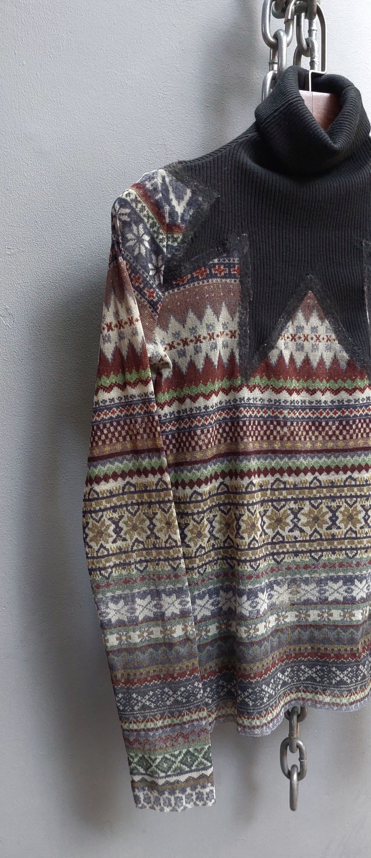 Jean Paul Gaultier Jean Paul Gaultier Tribal Print Mesh Long Sleeve Top Size XL / US 12-14 / IT 48-50 - 2 Thumbnail
