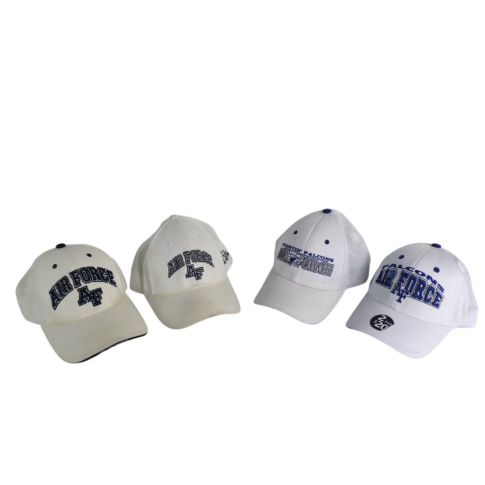 Other Set of 4 United States Air Force White Baseball Hats USAF Size ONE SIZE - 2 Thumbnail