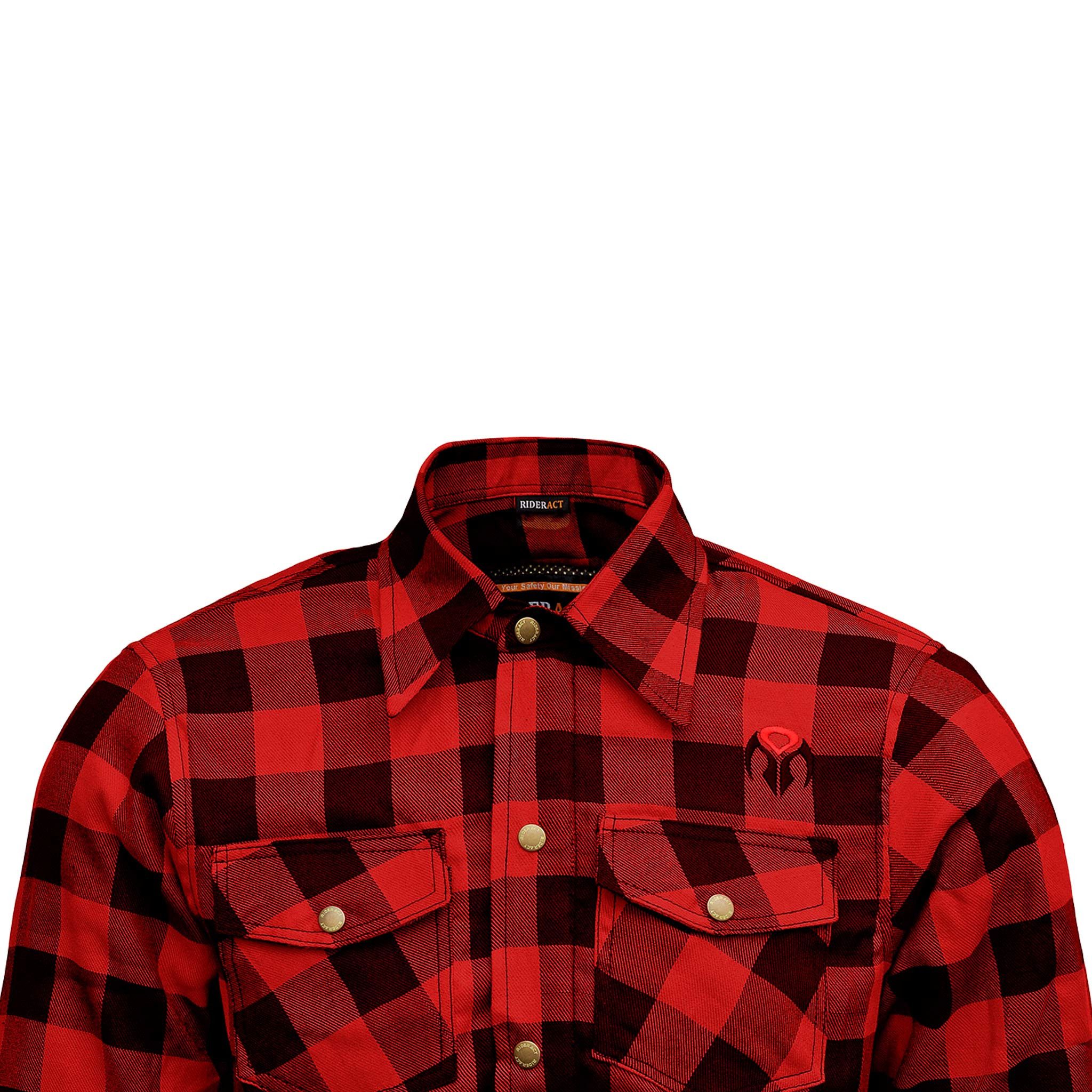 Dixxon × Flannel × Other RIDERACT® Men's Red Reinforced Flannel Motorcycle Shirt Size US M / EU 48-50 / 2 - 4 Thumbnail