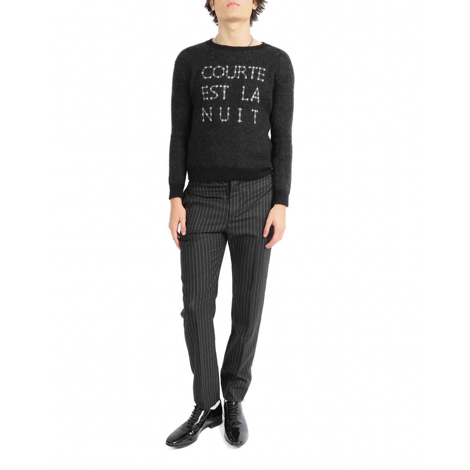 Saint Laurent Paris FW19 ,,Courte Est La Nuit'' Intarsia Knit in Wool Size US S / EU 44-46 / 1 - 13 Thumbnail