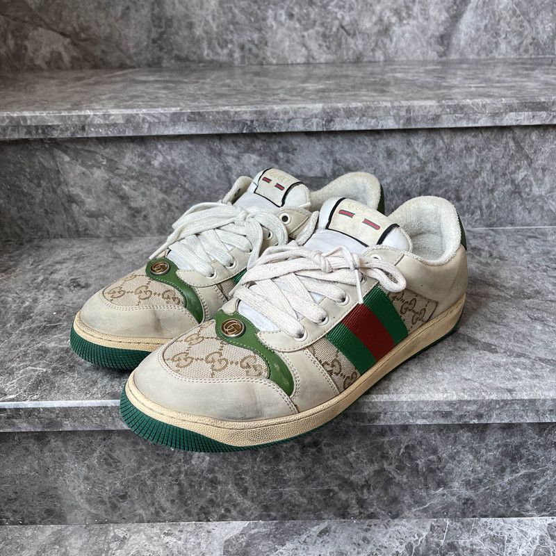 Gucci Gucci Screener Vintage Leather Sneakers for Men 0079 Size US 10.5 / EU 43-44 - 1 Thumbnail