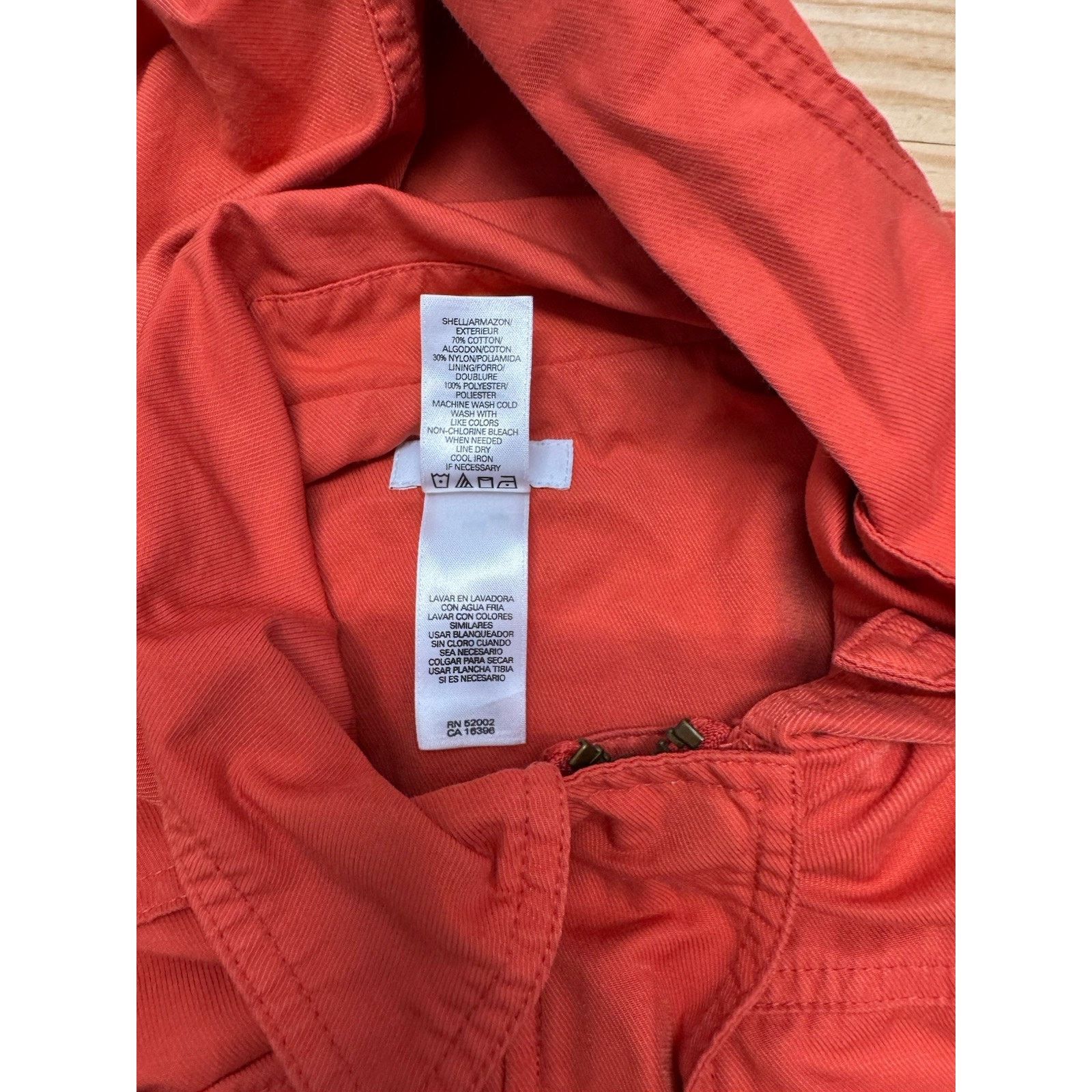 Other Liz & Co Orange Cinch Waist Hooded Lightweight Jacket Sz PL Size L / US 10 / IT 46 - 7 Thumbnail