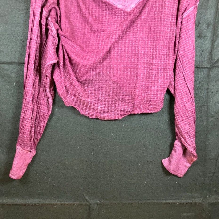 Vintage We The Free Womens Shirt Purple Thermal Waffle Sheer V-Neck Long Sleeve Small Size S / US 4 / IT 40 - 3 Thumbnail